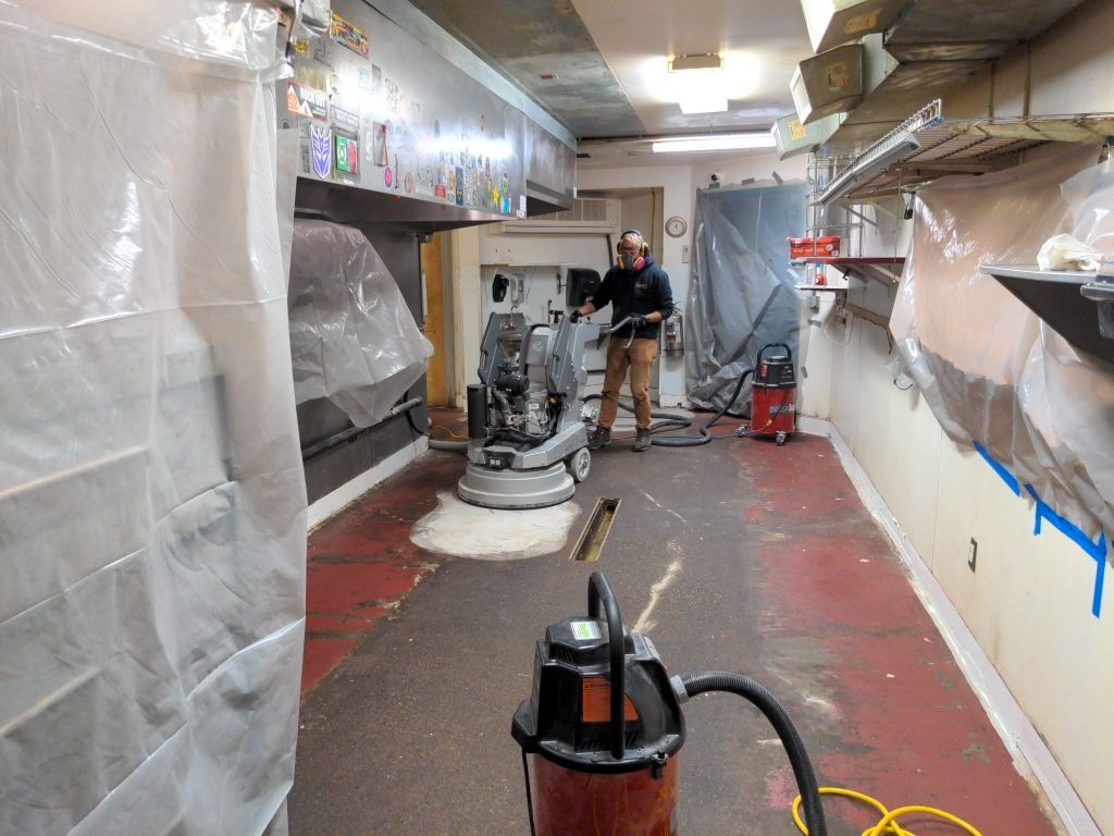 Commercial Floor Transformation using Penntek Evolution System by Croc Coatings, LLC