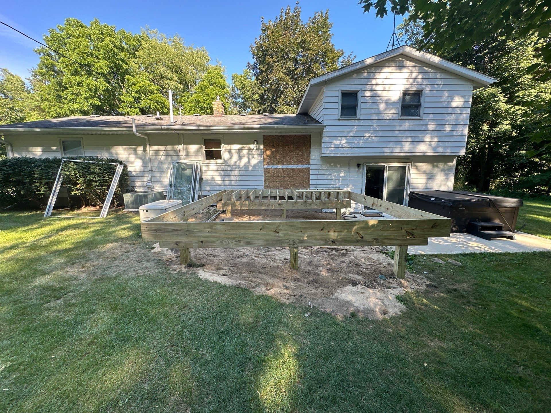 Deck and French Door Installation in Rockford by Cutting Edge Homes