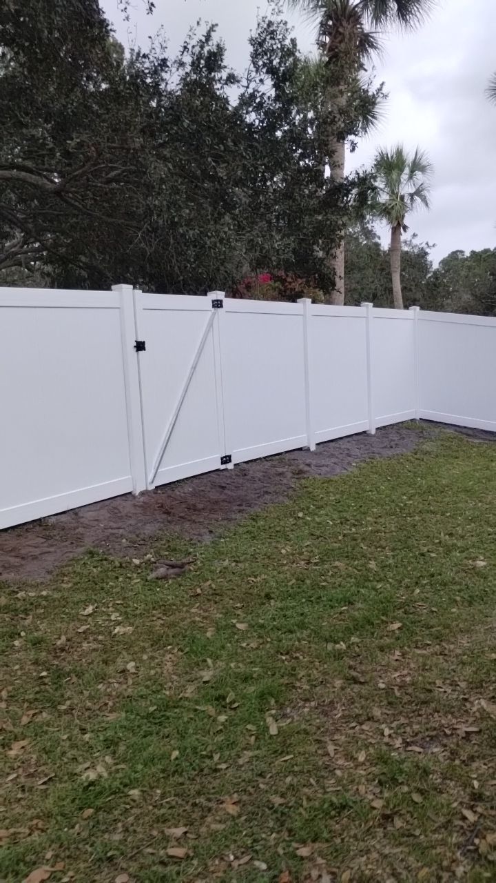 White Vinyl Privacy Fence Installation In North Port, FL by Asap fence and gates, LLC