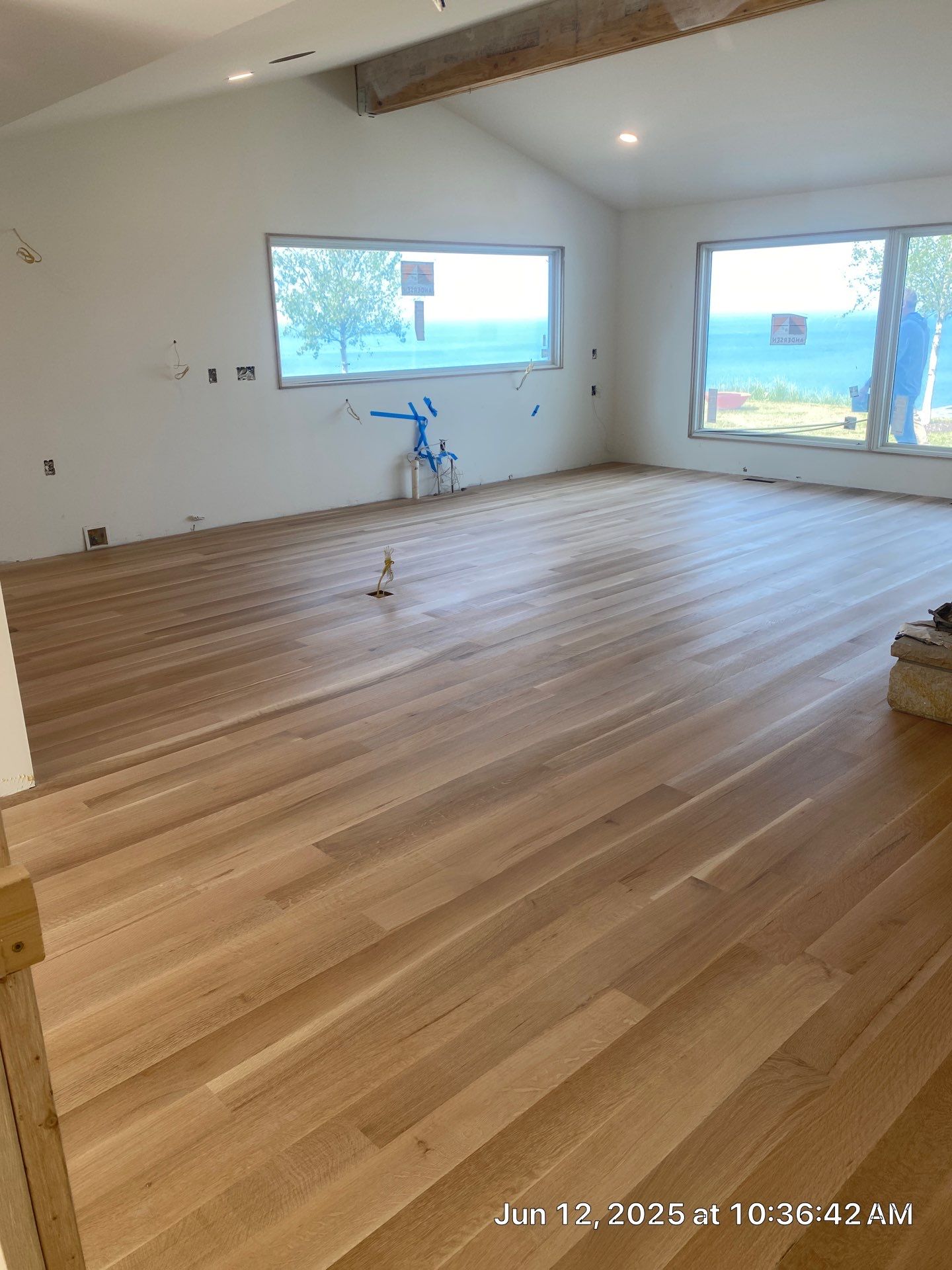 This project has it all!!!! Custom Flooring, Leveling Service, Custom Stair parts and pieces, risers, blue pad cover - all inclusive service from RTB! by RTBaldwin Hardwood Floors