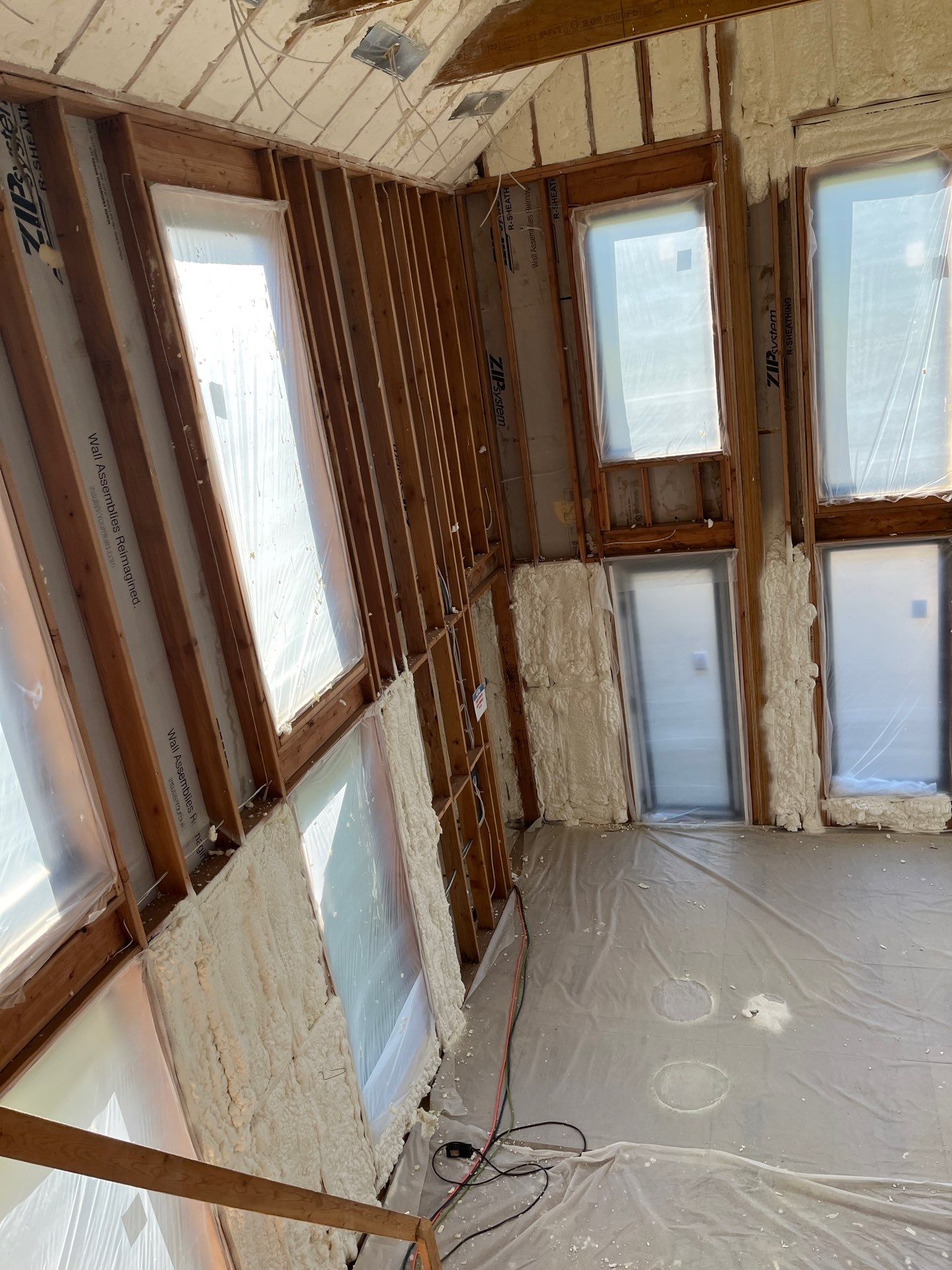New Home Construction using open cell spray foam by NYS Foam & Energy