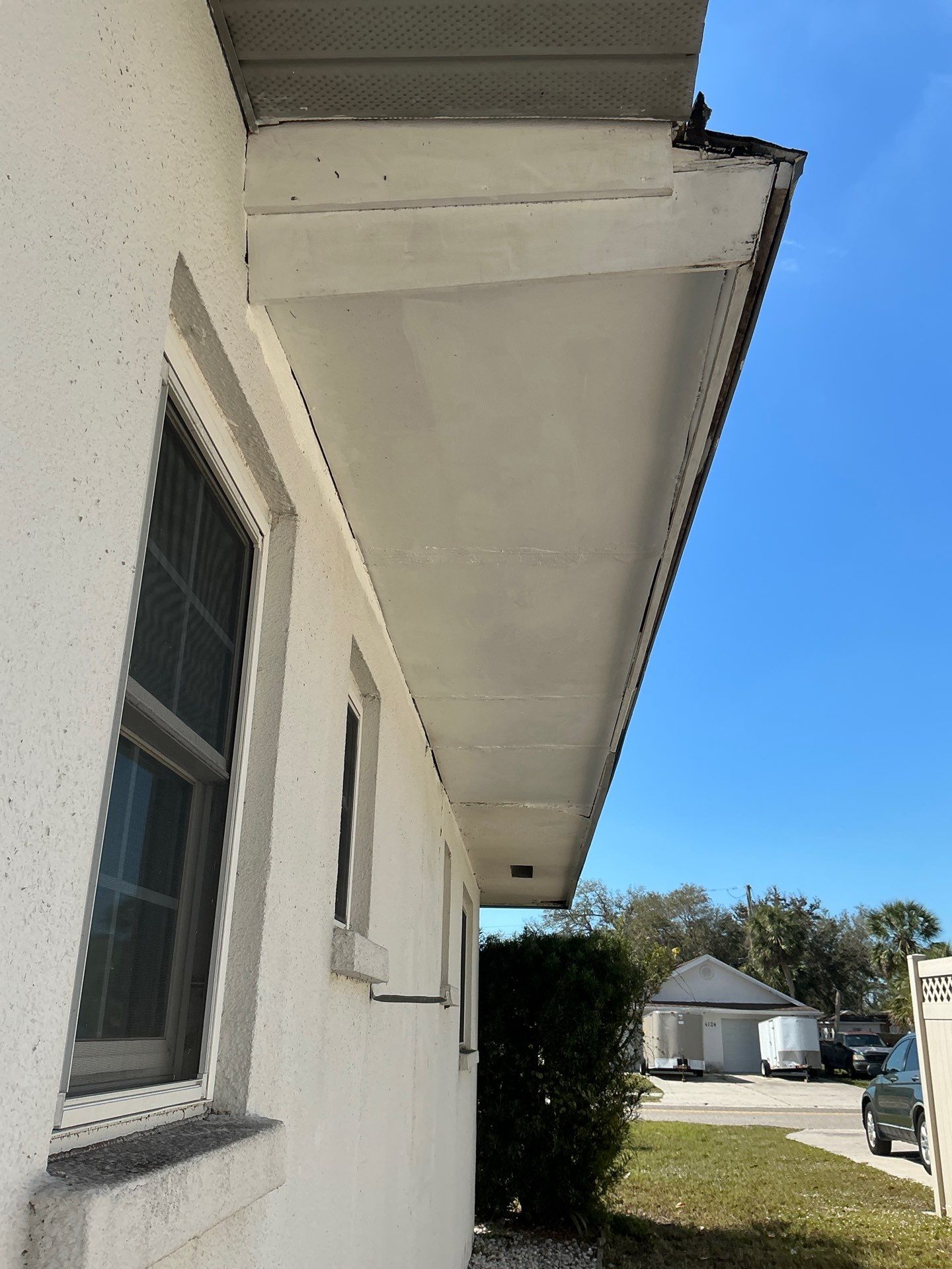 Soffit and Fascia Installation using White Soffit in Sarasota Fl by Gutter Professors