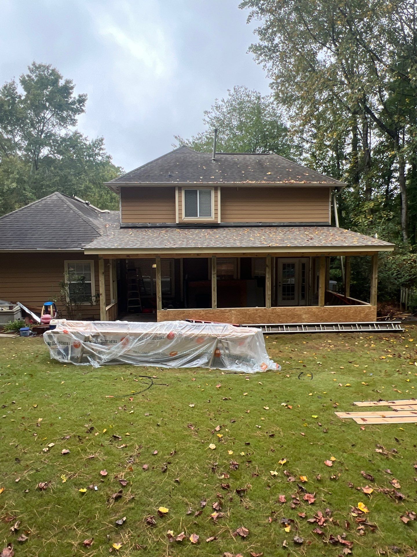 Trex Deck Build, Shed Roof Porch Install, and Door Replacement in Alpharetta, GA by Nelson Exteriors