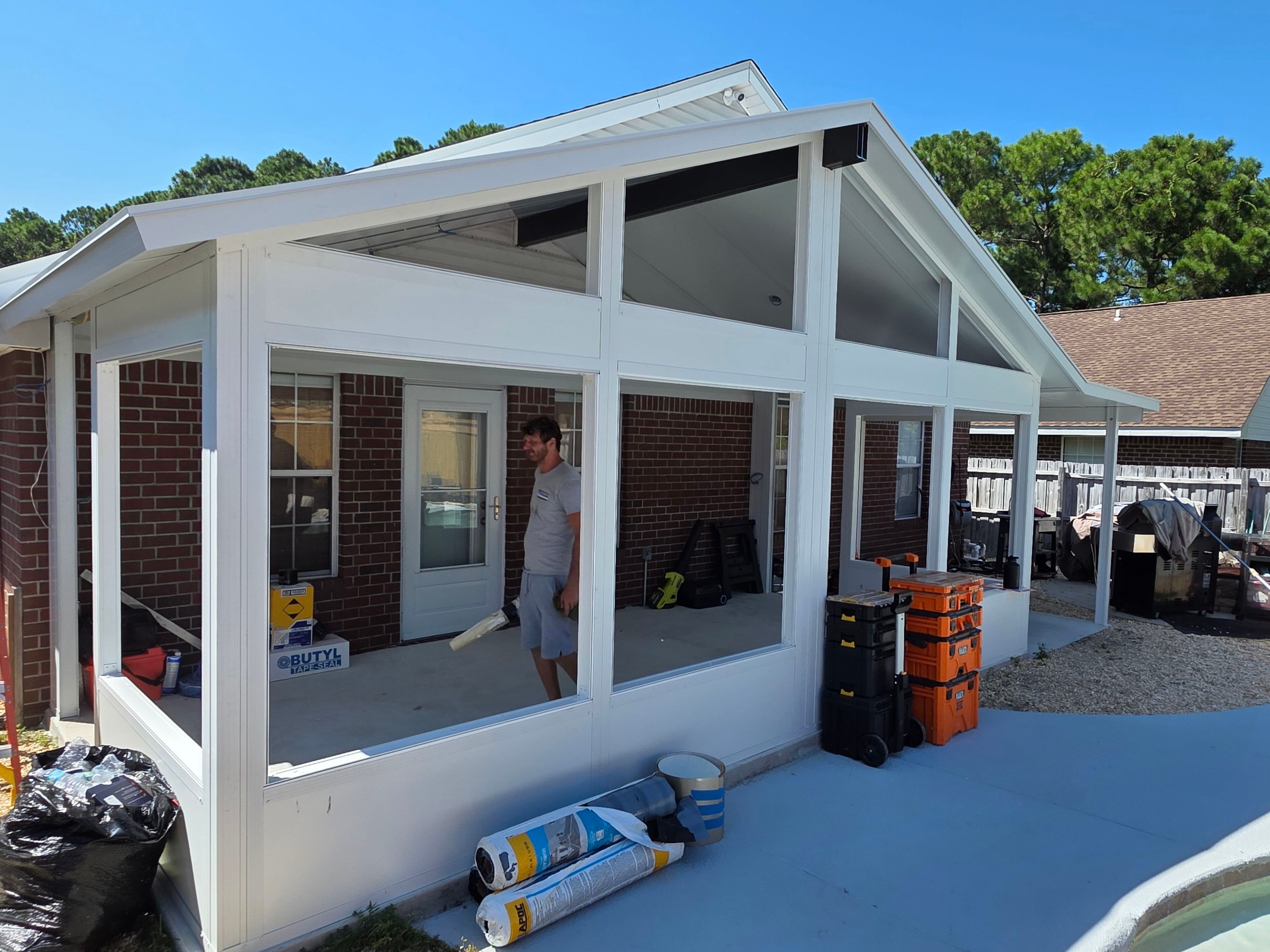 Fort Walton Beach Poolside Screen Room & Patio Cover by Titan Sunrooms