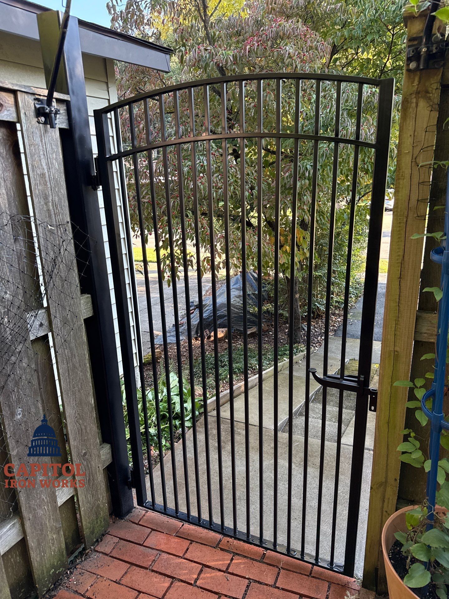 Modern Iron Pedestrian Gates – Leverton Road Residential Project – Rockville, MD by Capitol Iron Works