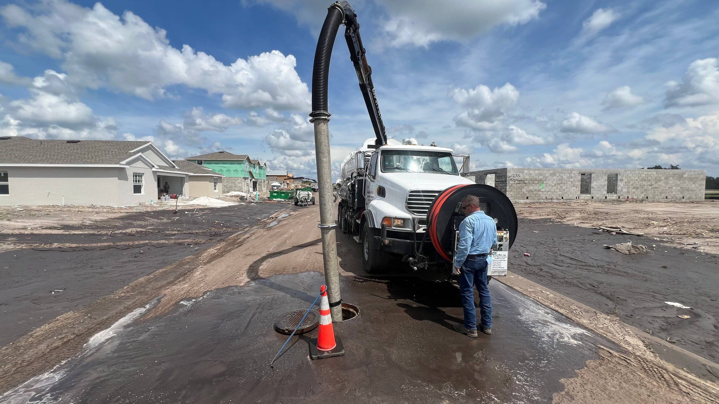 Lehigh Acres New Construction Community Sewer System Cleaning Part 1 by Don Mar, Inc. Storm Water Solutions