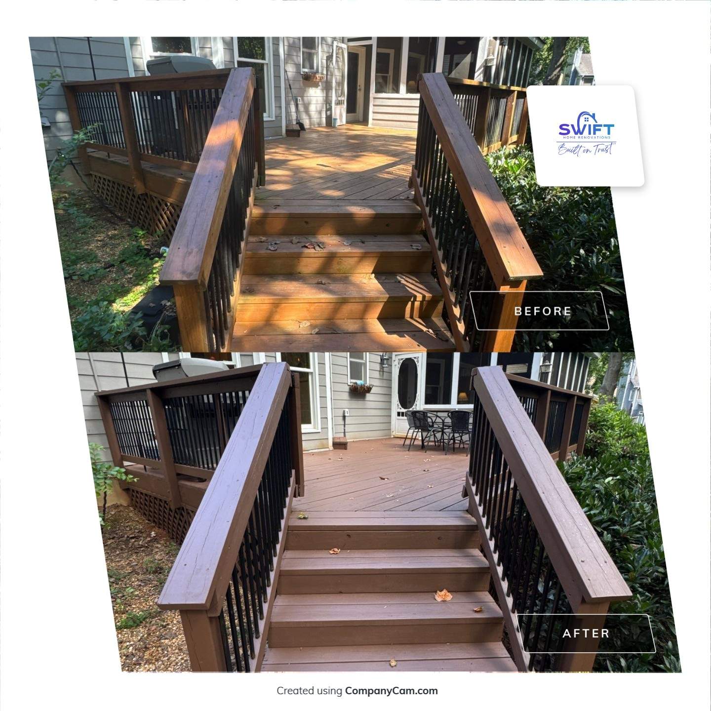 Deck Refinishing and Exterior Painting Project in Roswell, Georgia by Swift Home Renovations