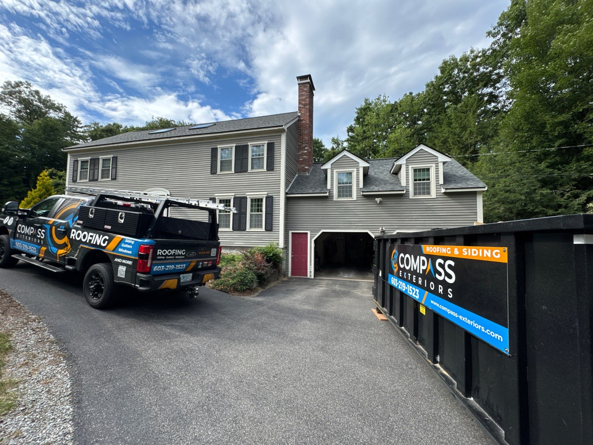 Roof Replacement Near Bedford Village Inn in Bedford, NH | Owens Corning Estate Gray by Compass exteriors
