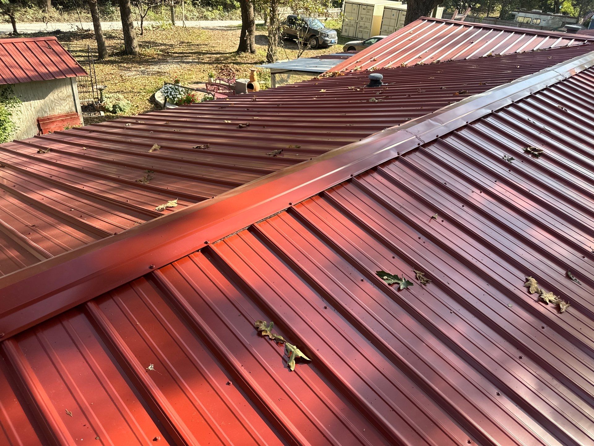 Residential Roofing Install - 26 Gauge G-Rib Metal - Color Red by Titan Commercial & Residential Roofing 