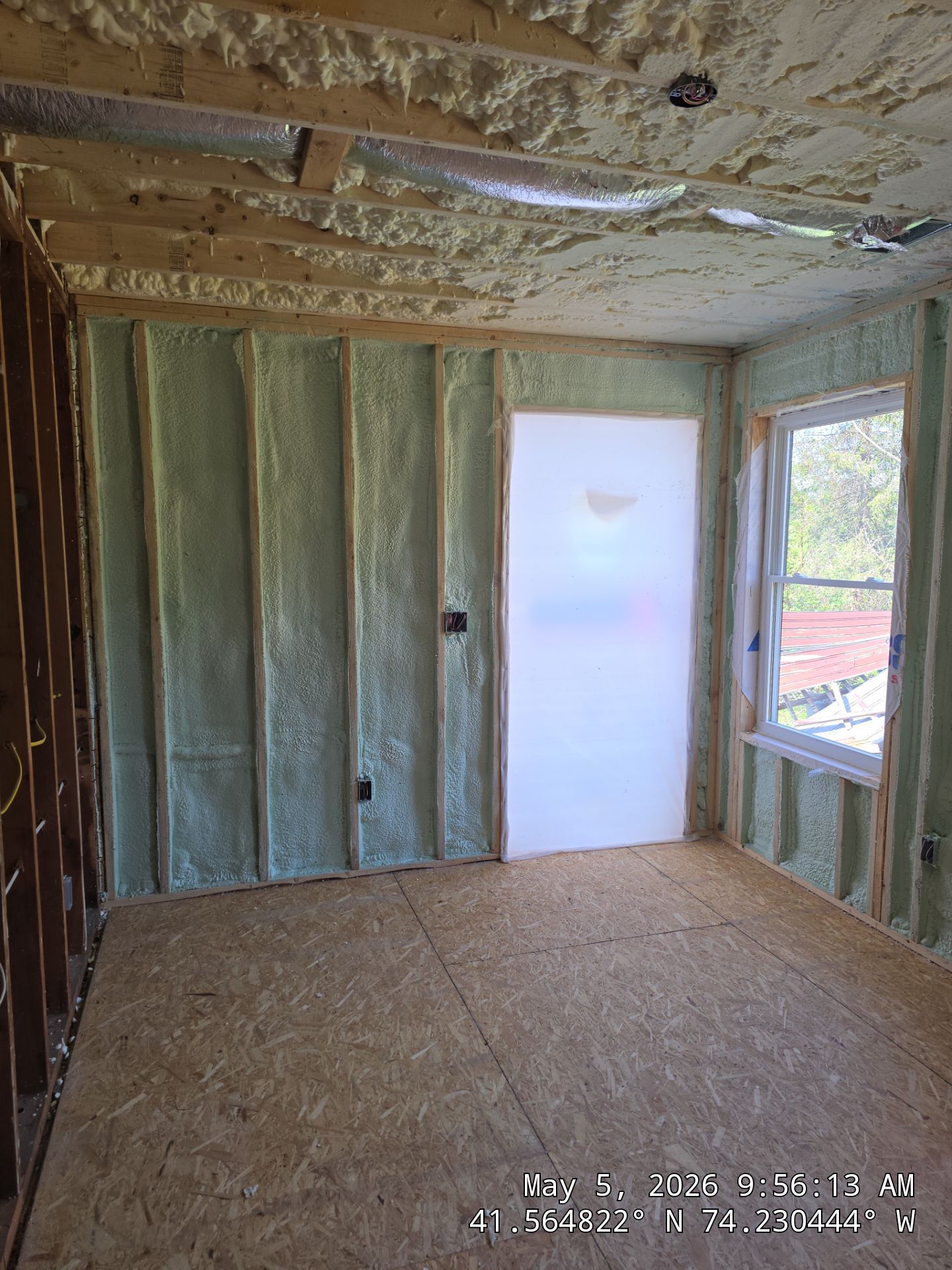 Exterior Walls using Closed Cell Spray Foam by NYS Foam & Energy