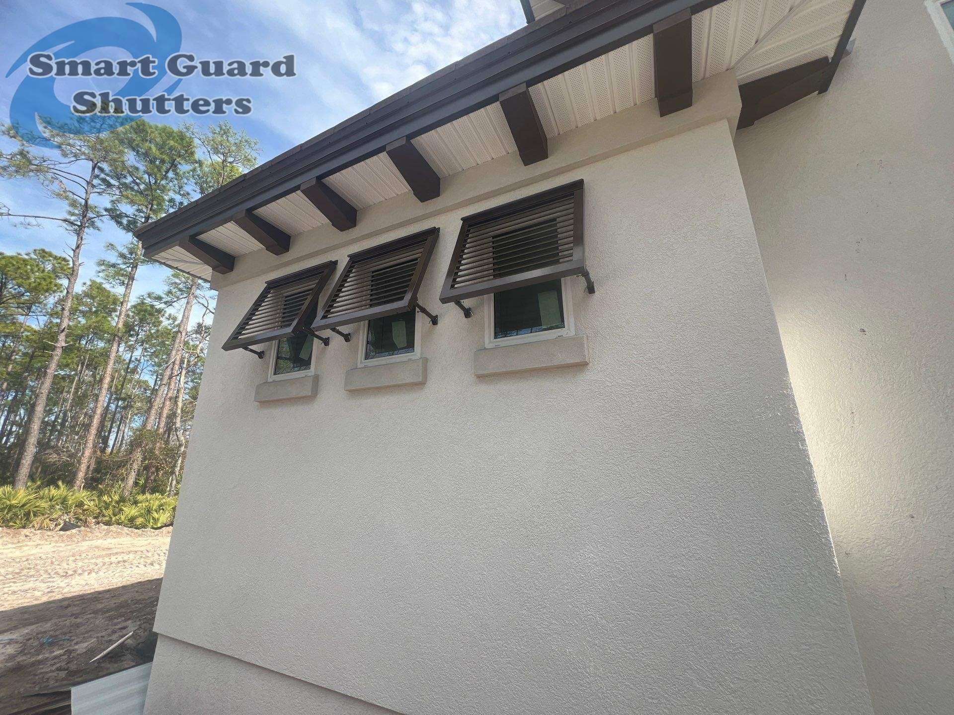 Decorative Bahamas in Sepia Brown by Smart Guard Shutters