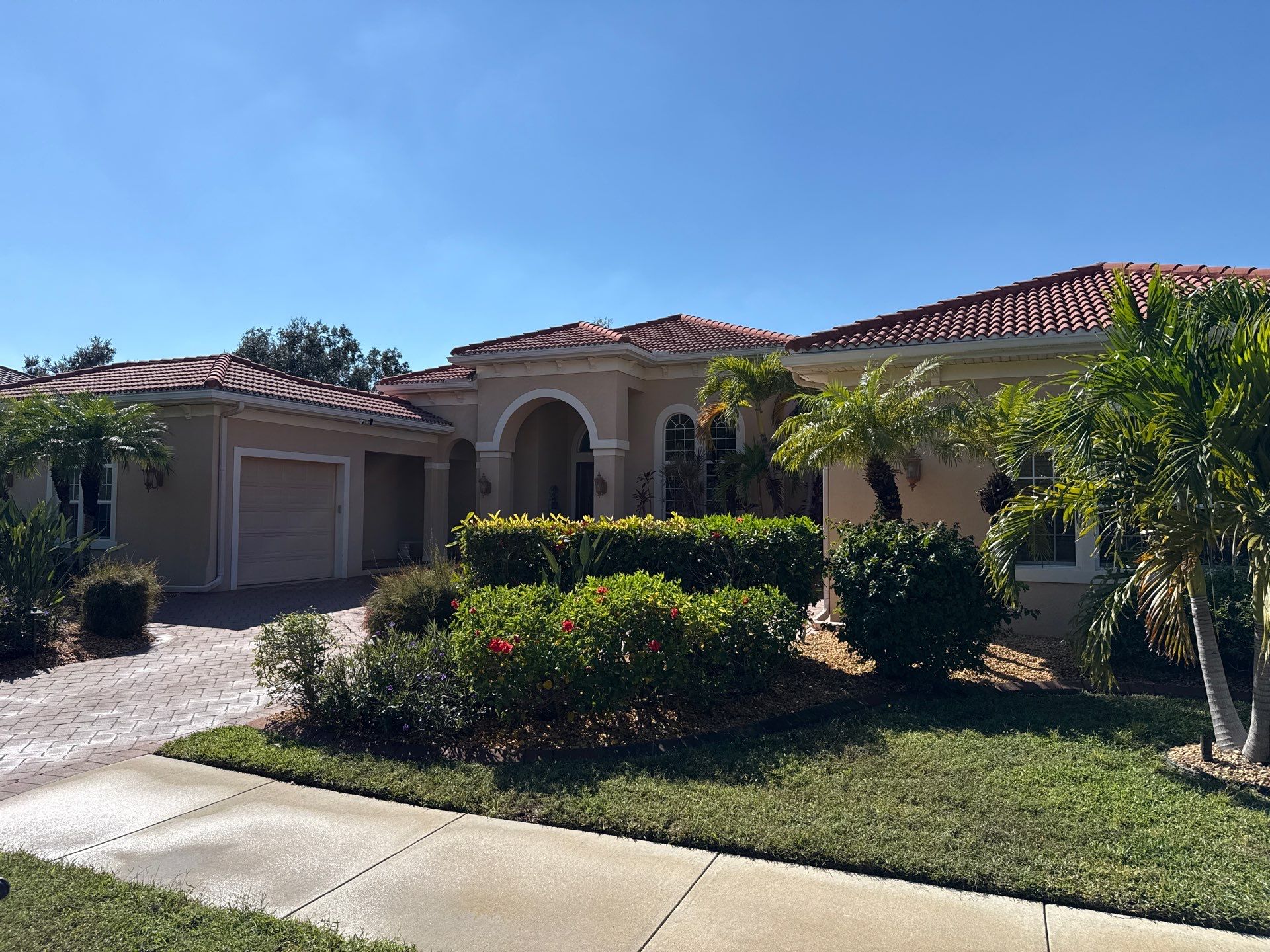 Tile Roof Cleaning & Oil Stain Removal | Tara River Place, Bradenton FL by Sunshine AquaWash
