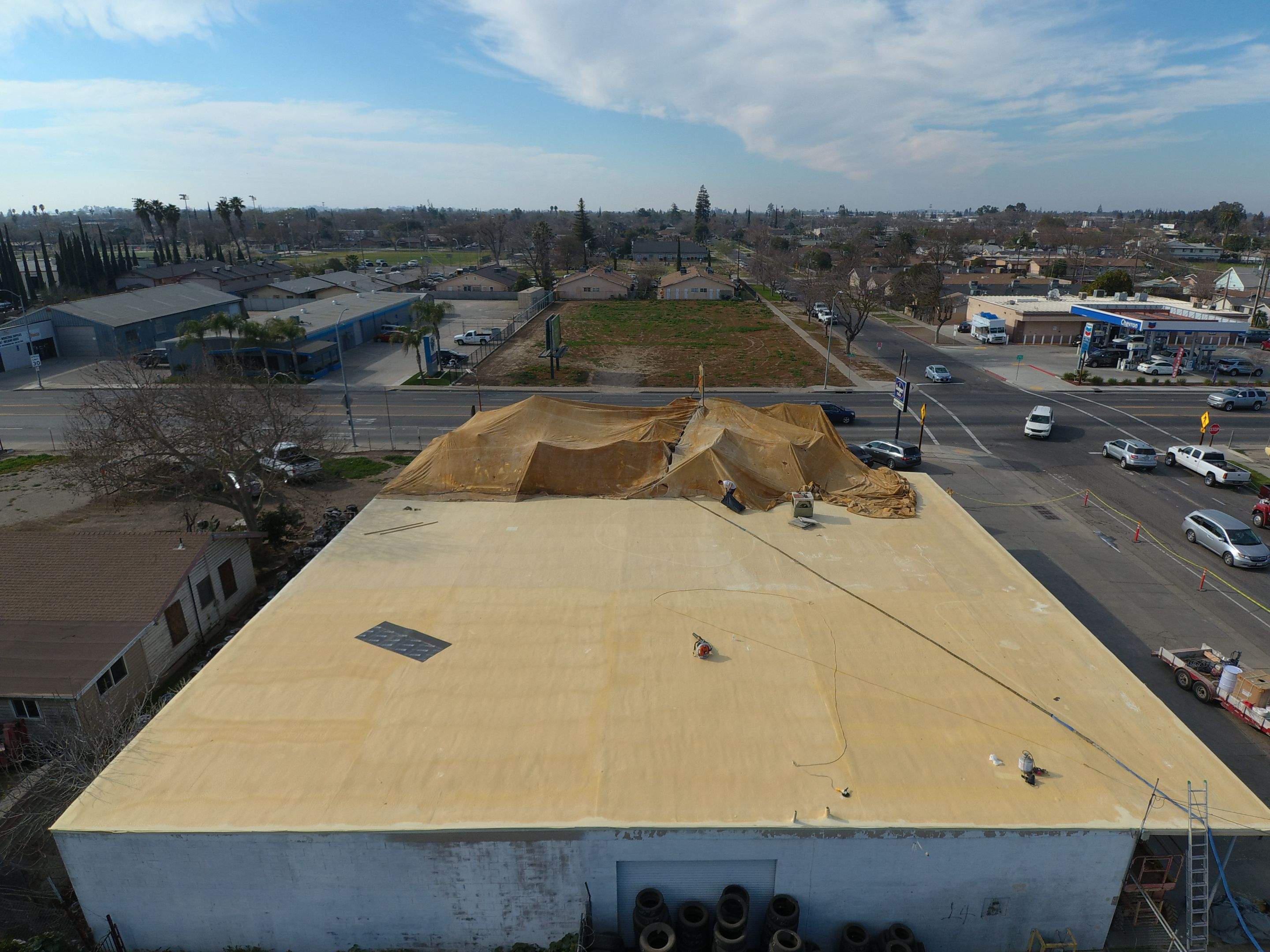 Spray foam and coatings using Conklin Benchmark/PUMA XL coatings and spray foam by Straight Edge Roofing Inc