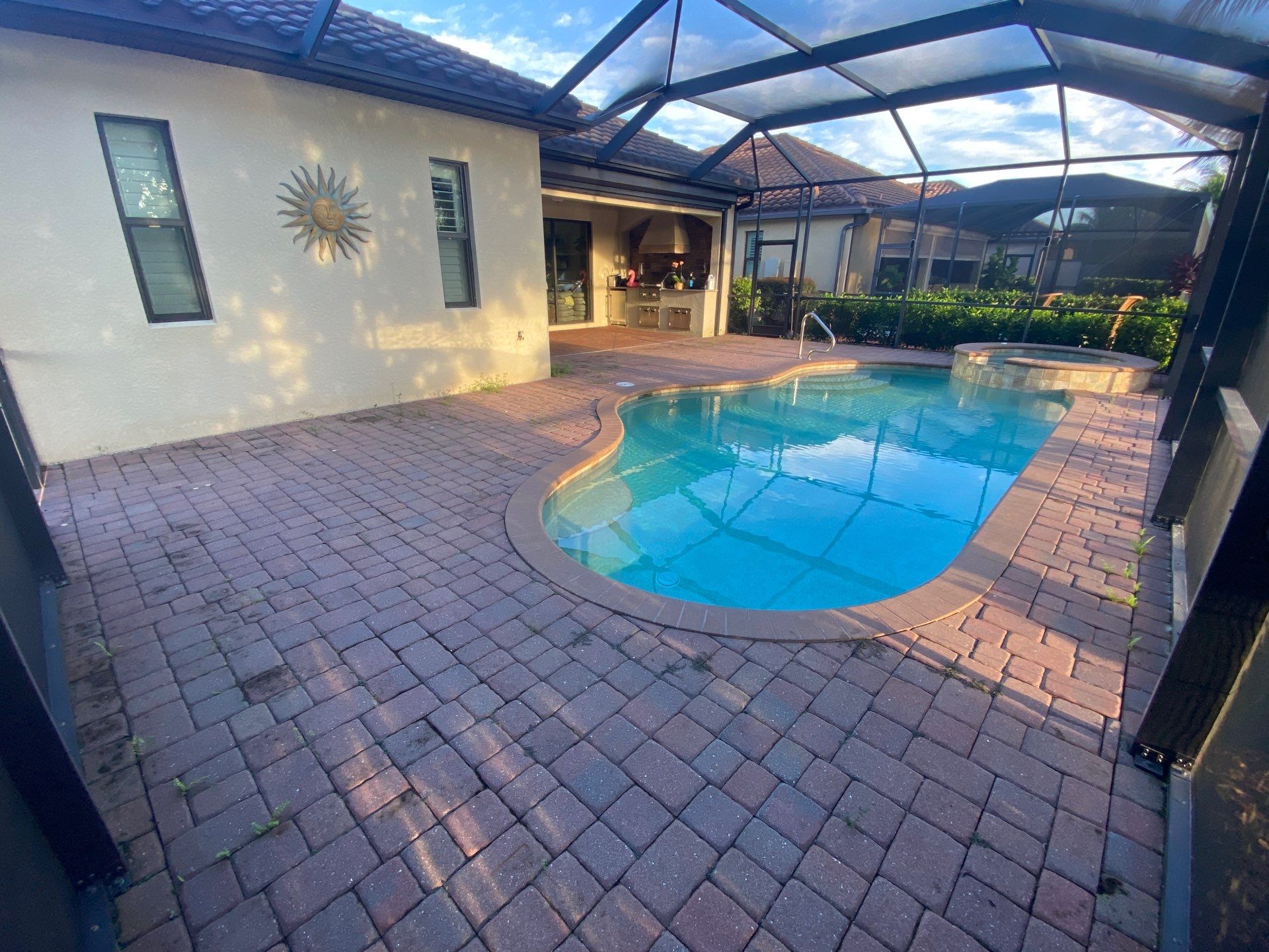 Textured Marble Pool Deck - Bonita National Golf & Country Club by Old Town Pavers Llc