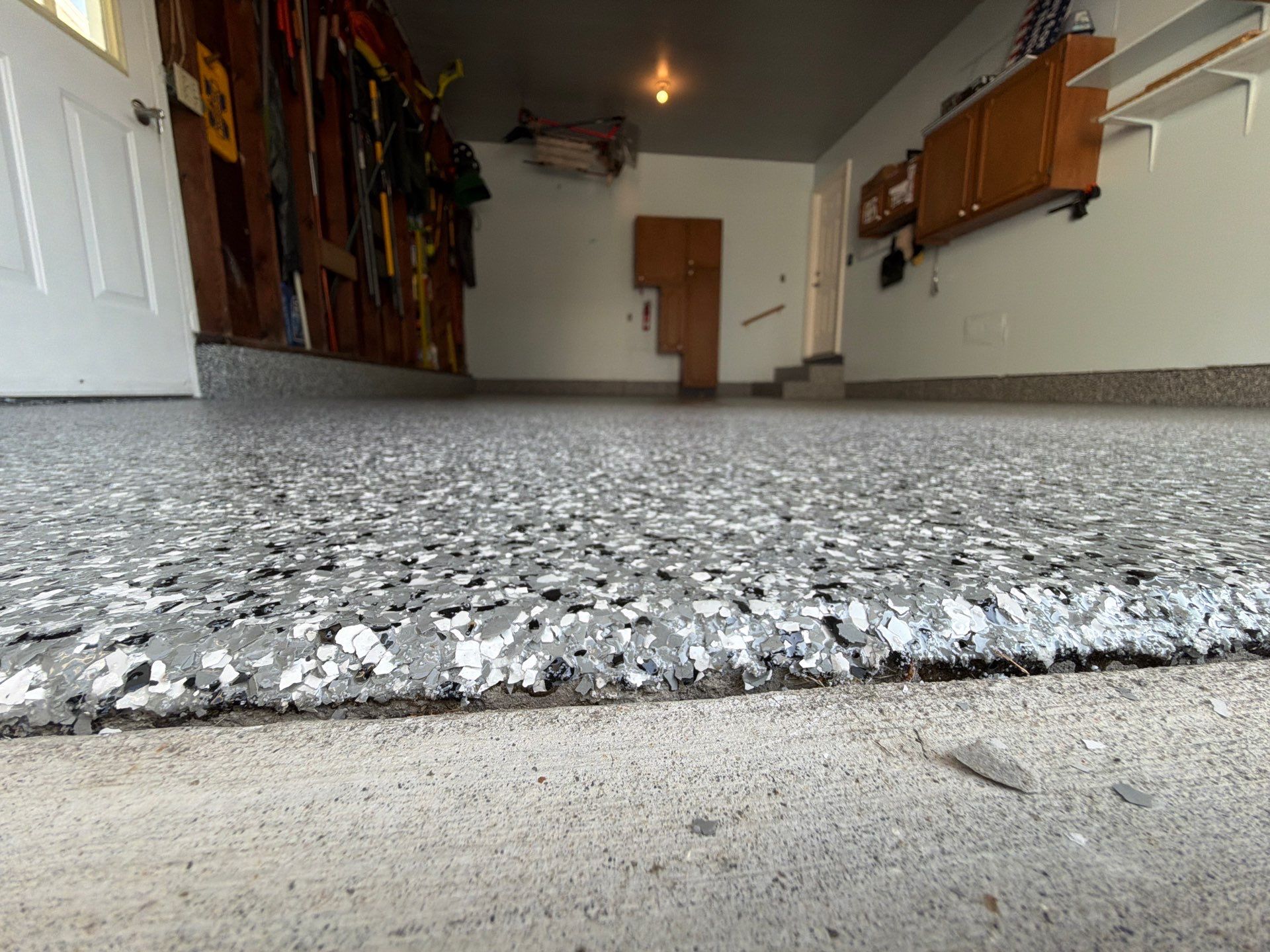 Basalt Epoxy Flake Floor Coating for Muskegon Residential Garage by Gordon Painting