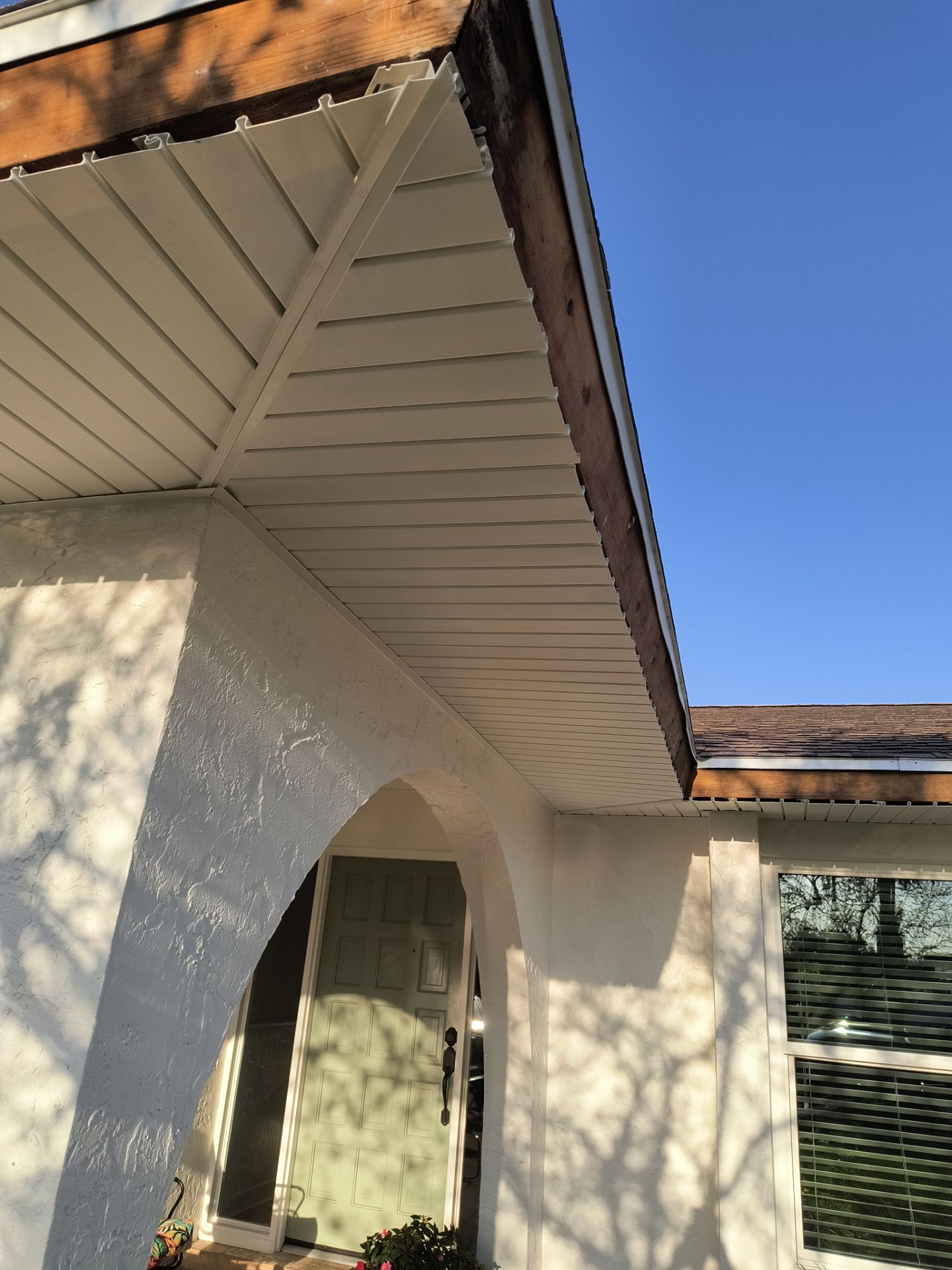 Aluminum White Soffit Installation in Sarasota FL by Gutter Professors