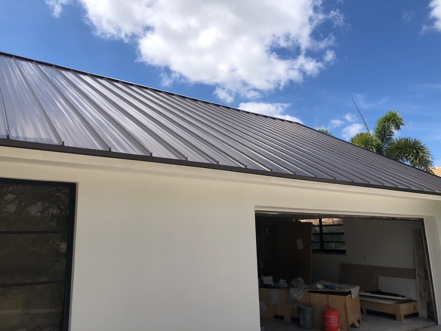 Residential Roofing Installation using 1" Nail strip metal roof by BLUES BROTHERS ROOFING