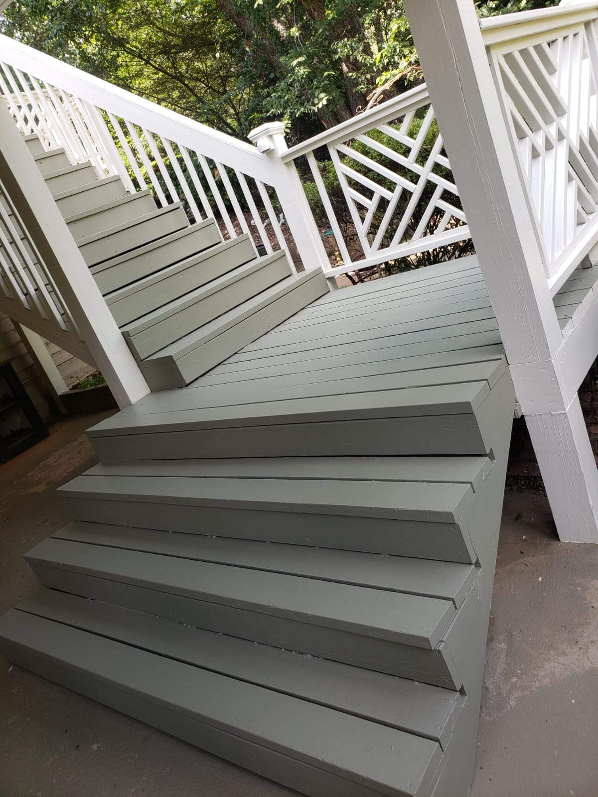 Roswell Deck Restoration Featuring Pressure-Treated Wood and Grey Finish by Swift Home Renovations 