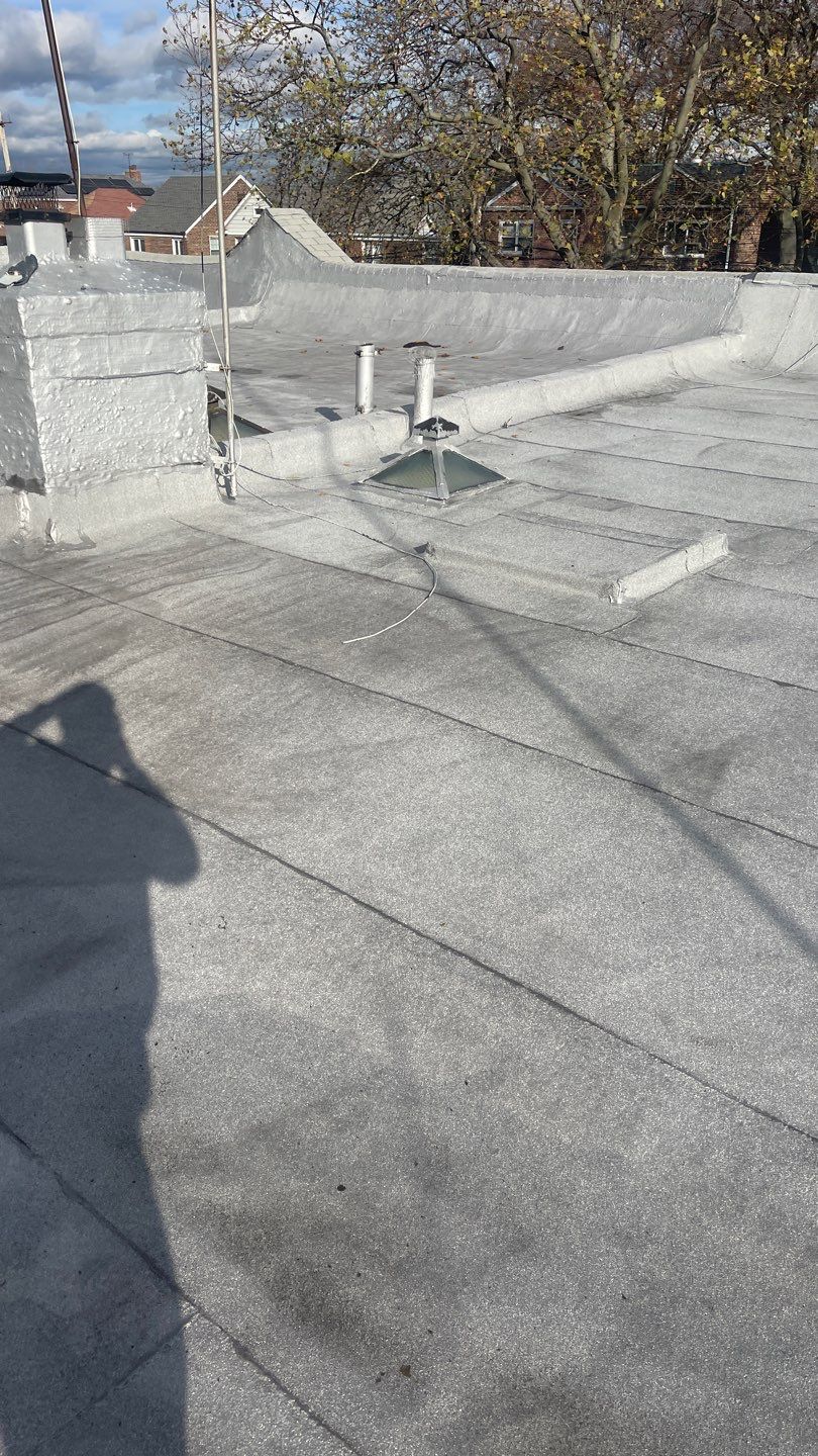 Flat Roof Cleanup and gutter cleaning.  by Above All Gutters 