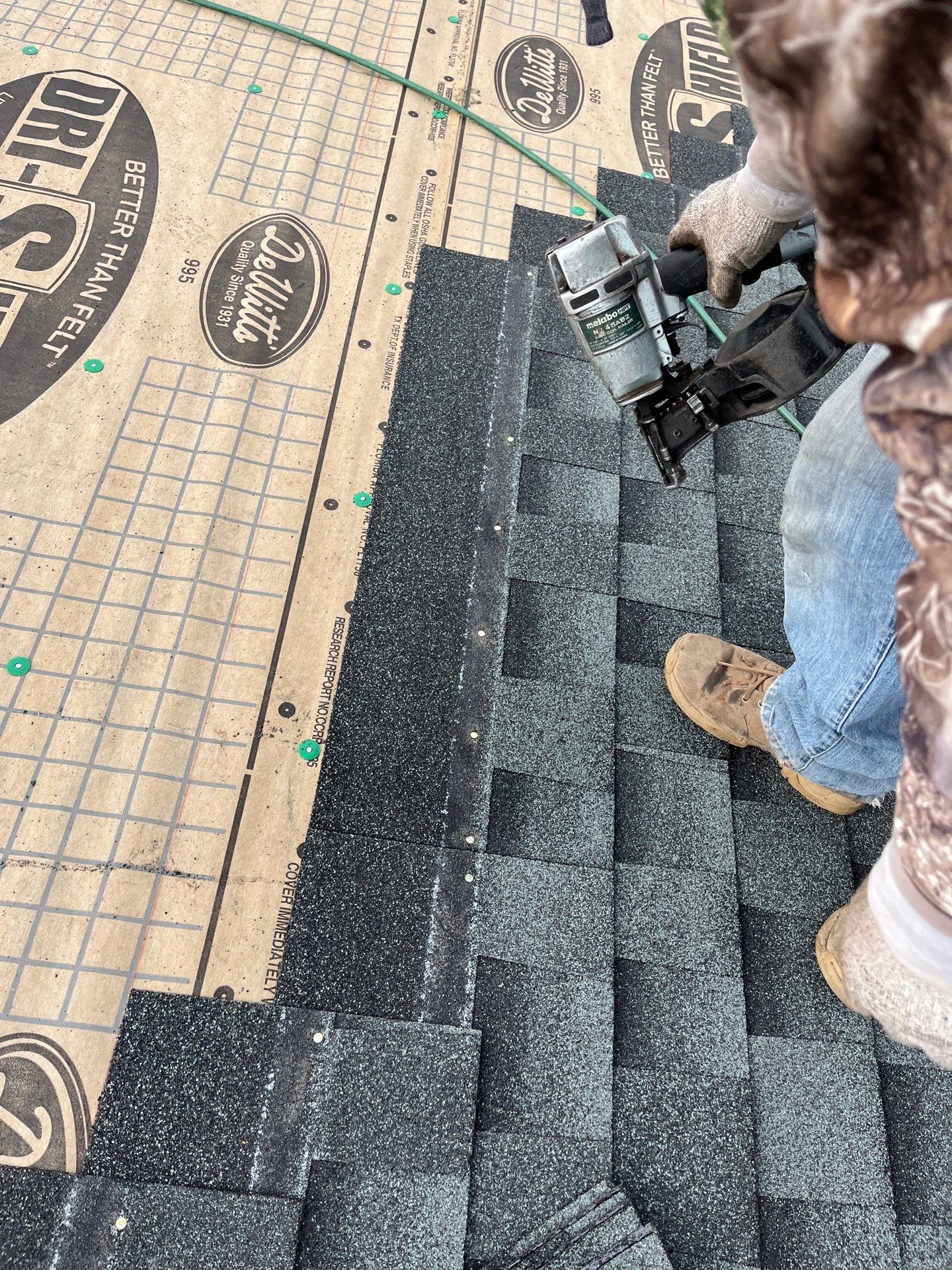 Residential Roofing Installation using GAF Timberline HDZ Slate by Nitro Roofing and Construction