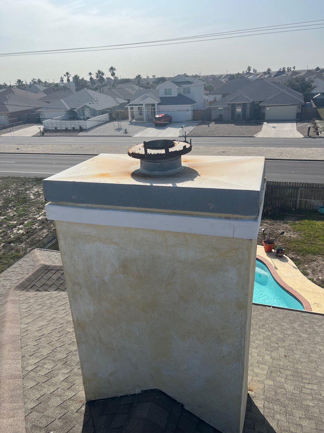 Chimney Cap Replacement  using Custom Fabricated Steel by Lighthouse Roofing