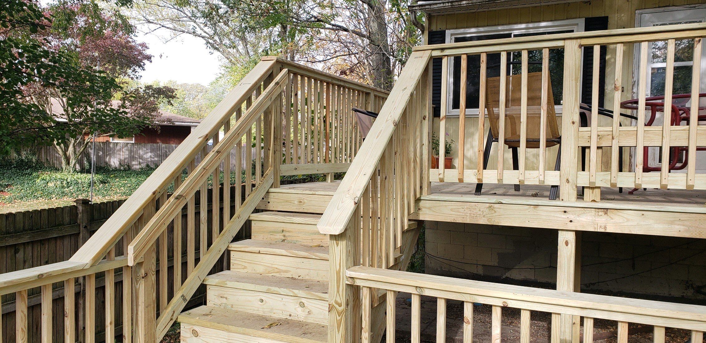 wood deck using treated lumber by Kraz Construction