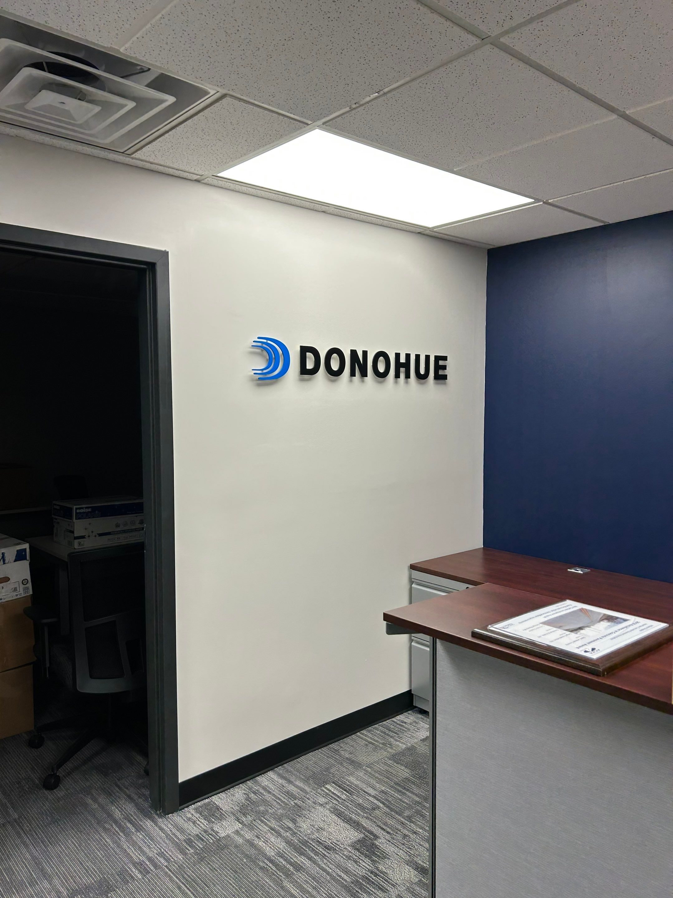 Donohue - Interior Signage by Hayes Design co