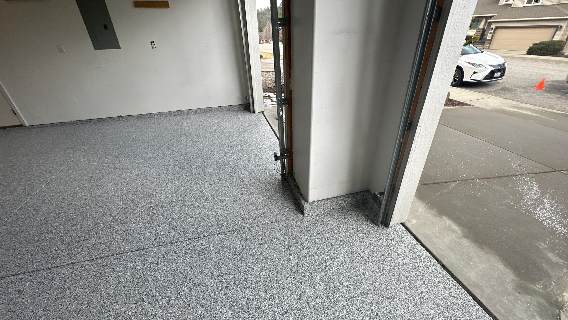 Garage Transformation using Slate Stone by Croc Coatings, LLC