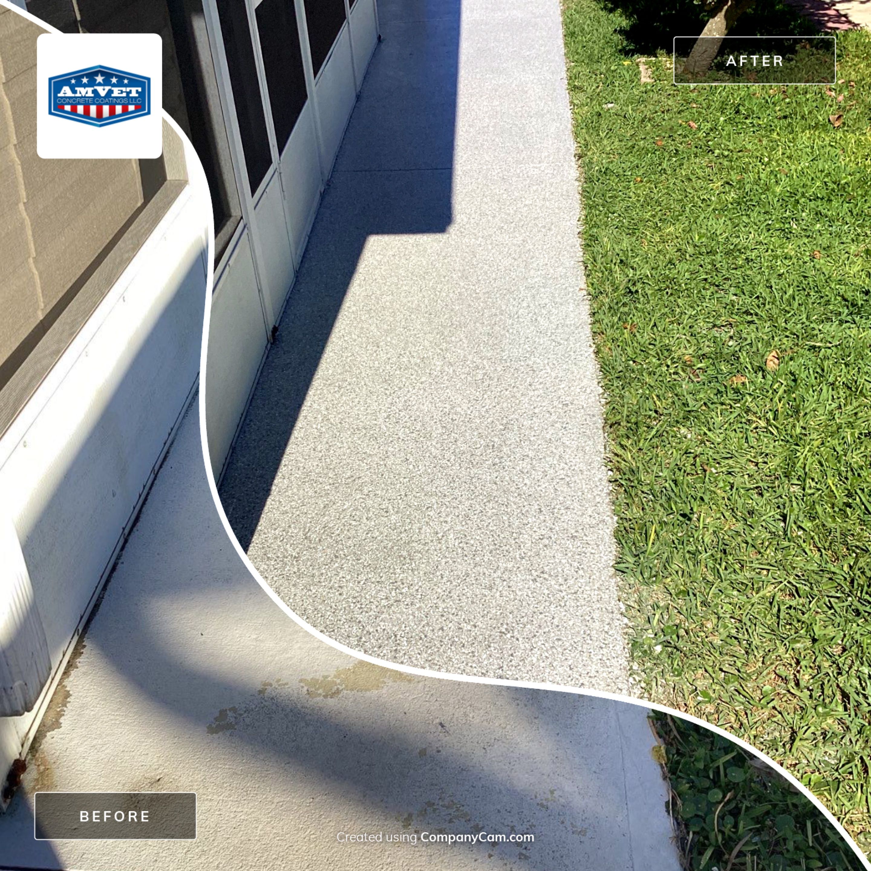 Driveway using Mt Everest by Amvet concrete coatings llc