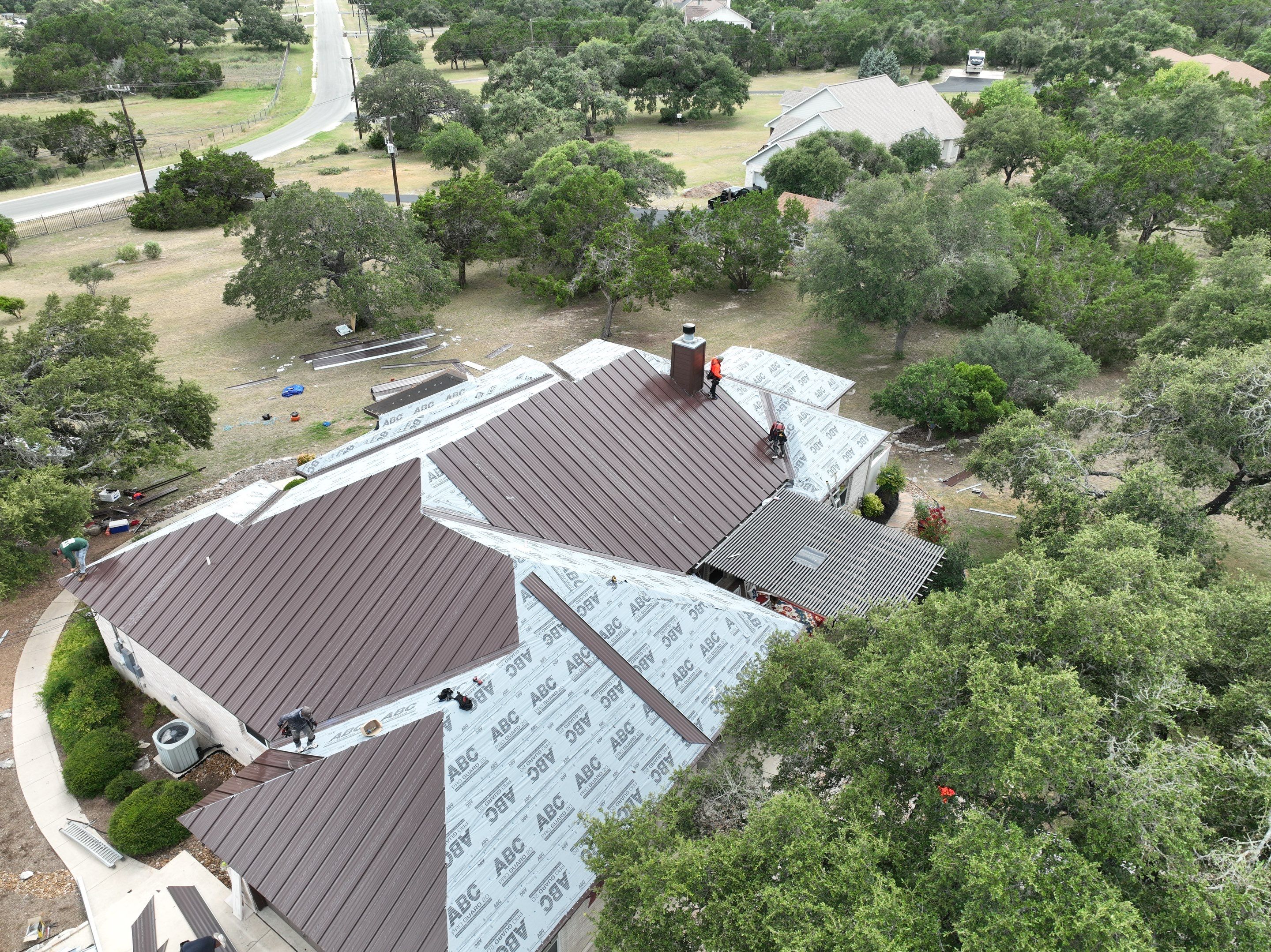 Residential Metal Roof Installation using McElroy Metal by Premier Roofing and Contracting