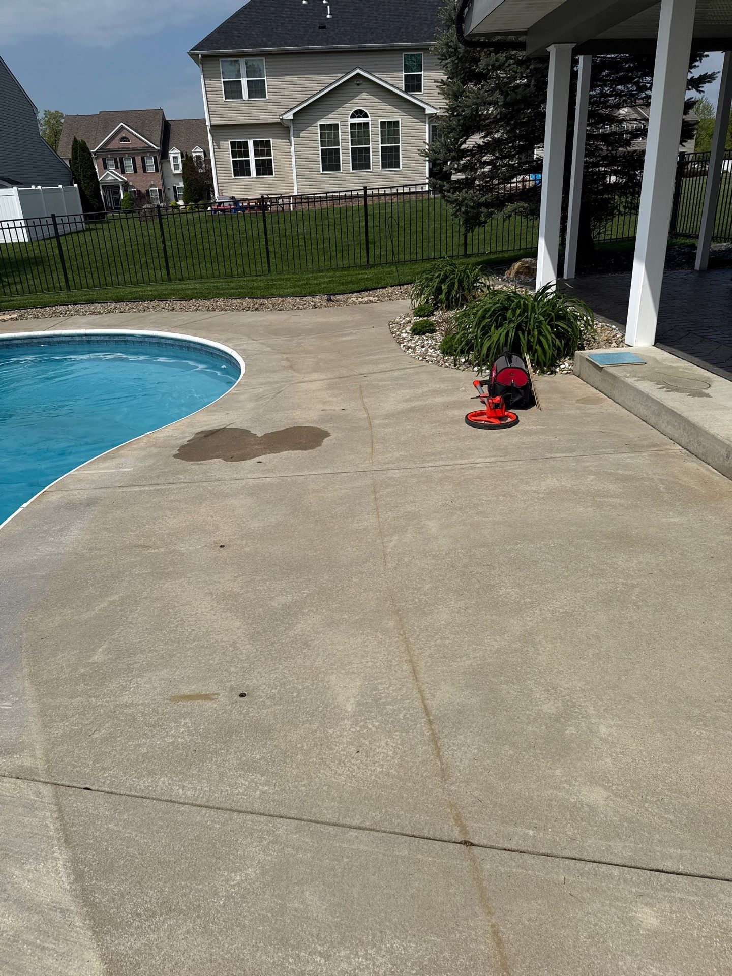 Twilight Pool Deck / Patio Project in Beaver falls by Floors in a Day, Inc