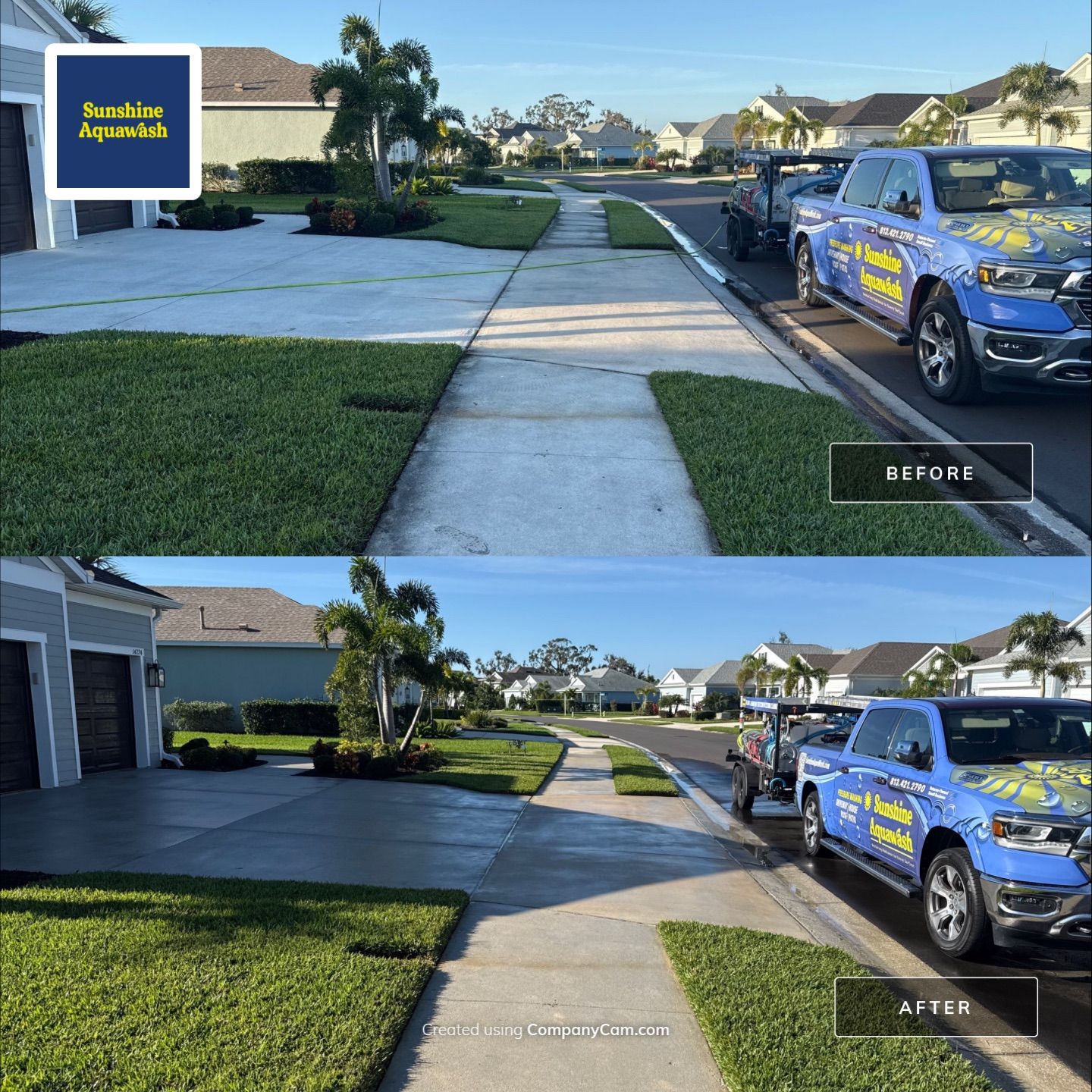 Concrete Driveway & Sidewalk Cleaning — Canoe Creek Community, Parrish, FL by Sunshine AquaWash