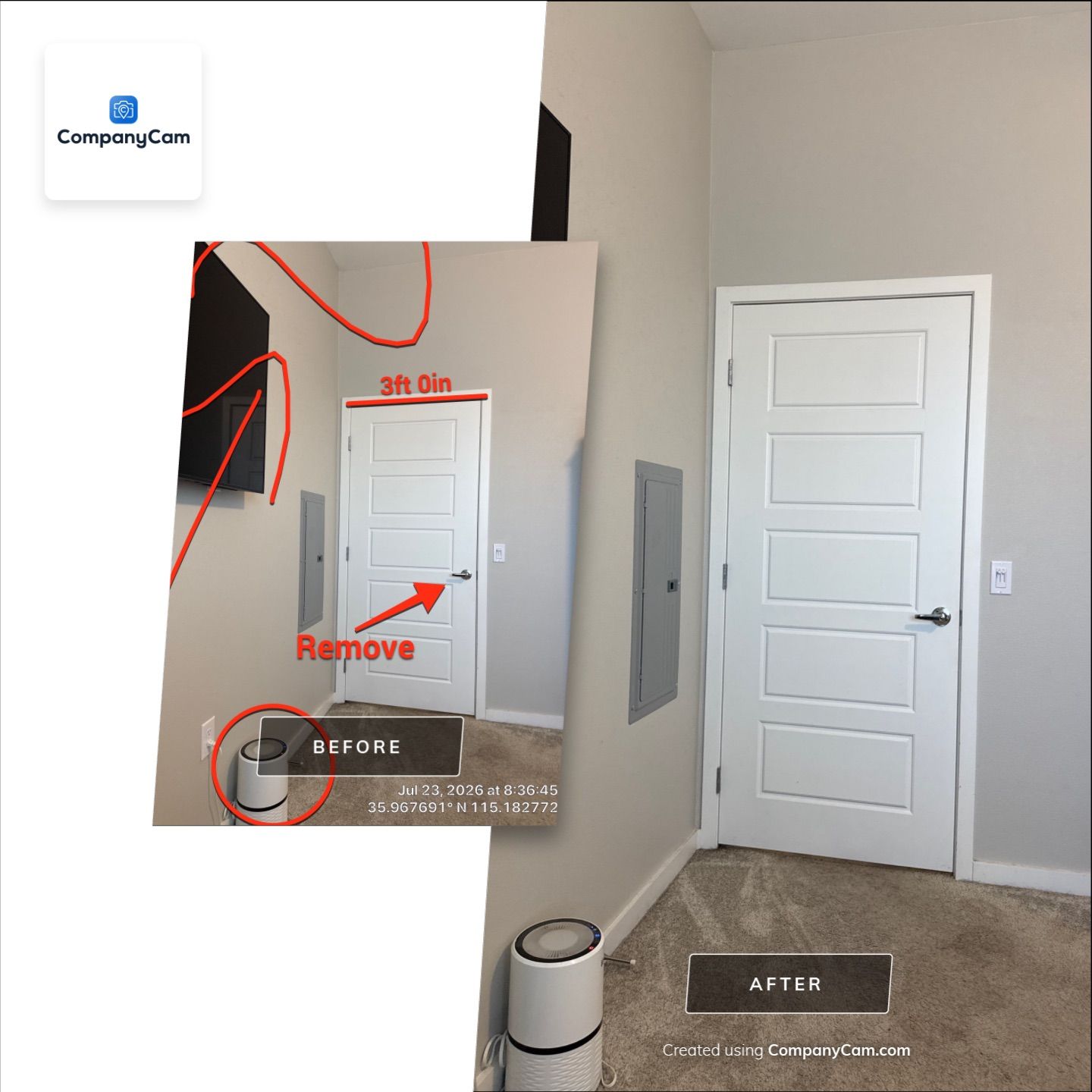Interior Updates and Media Mounting in Las Vegas by CompanyCam Sales Demo