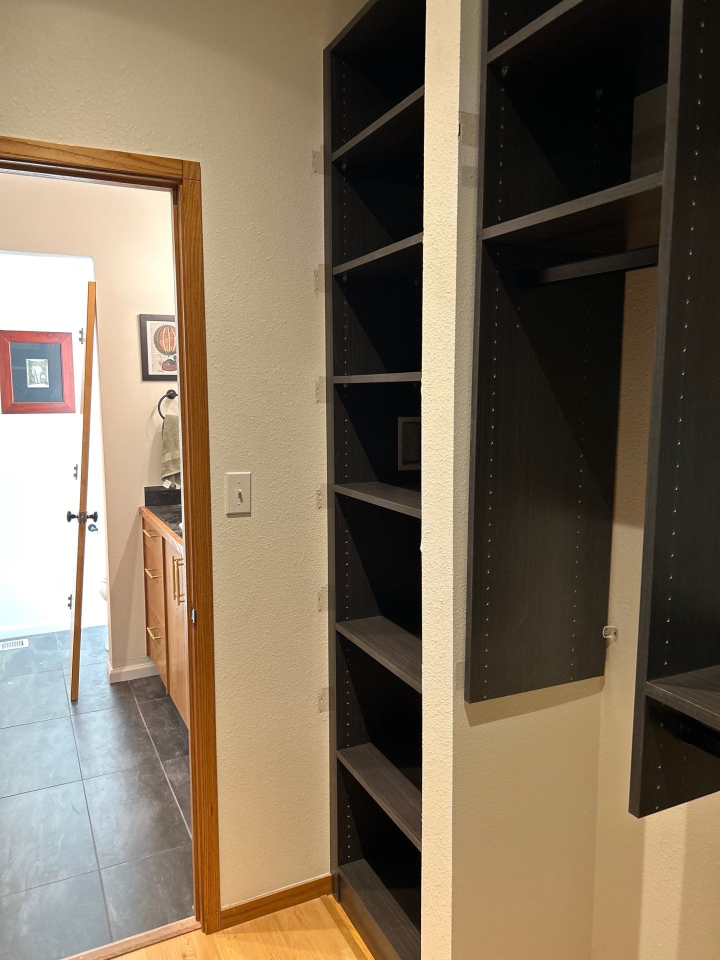 Black Riftwood Primary Closet in Centennial by Concept 32, Inc.