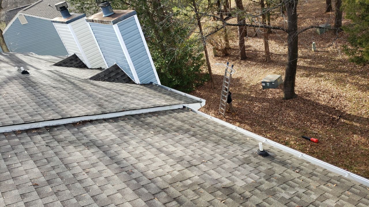 Gutter Cleaning using water by Power Wash Masters LLC