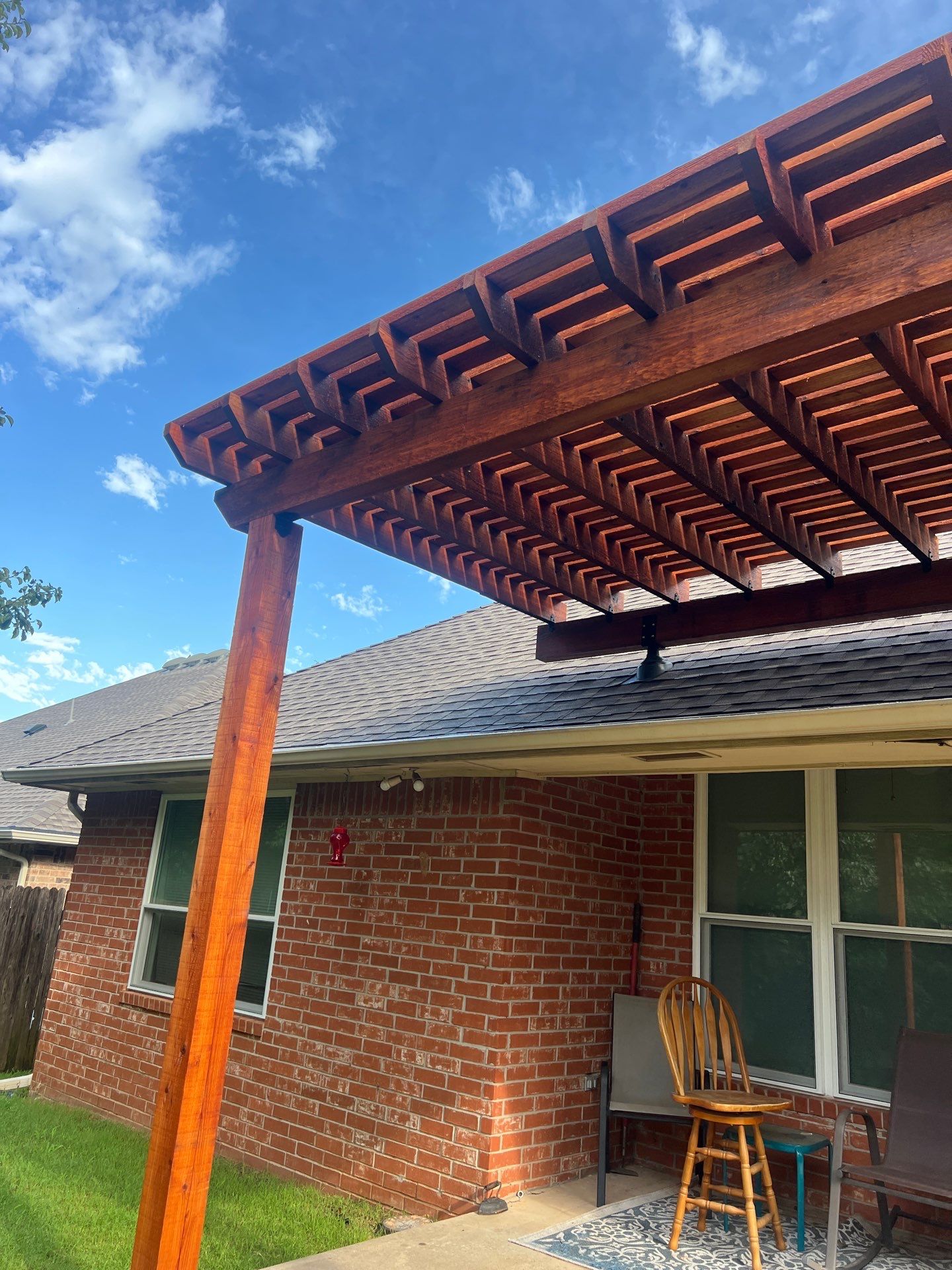 Pergola intallation in Oklahoma City by McCann's Roofing and Construction