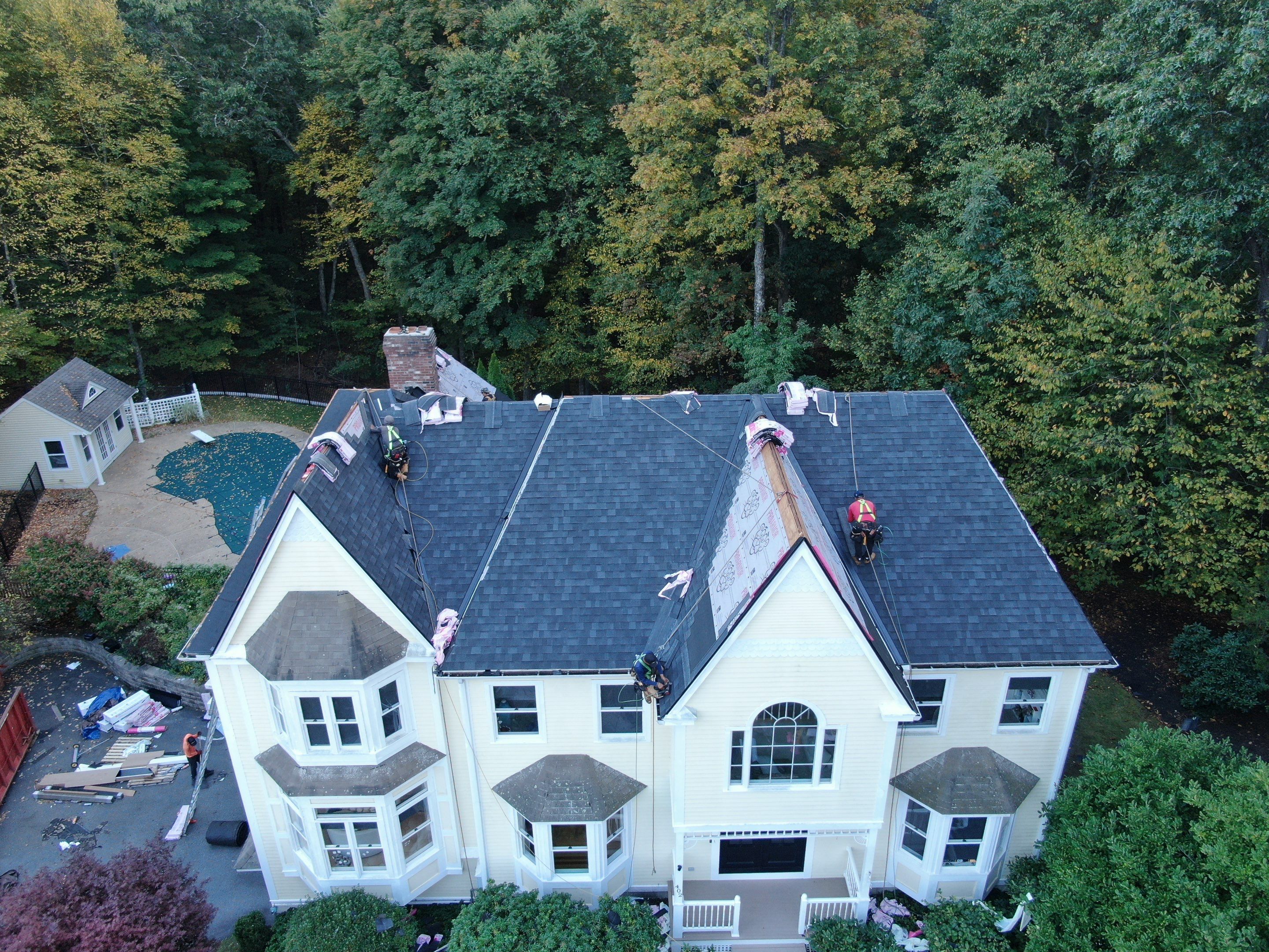New Roof, Skylights, and Metal Accent Roof Installation in Groton by Mighty Dog Roofing of Greater Middlesex County