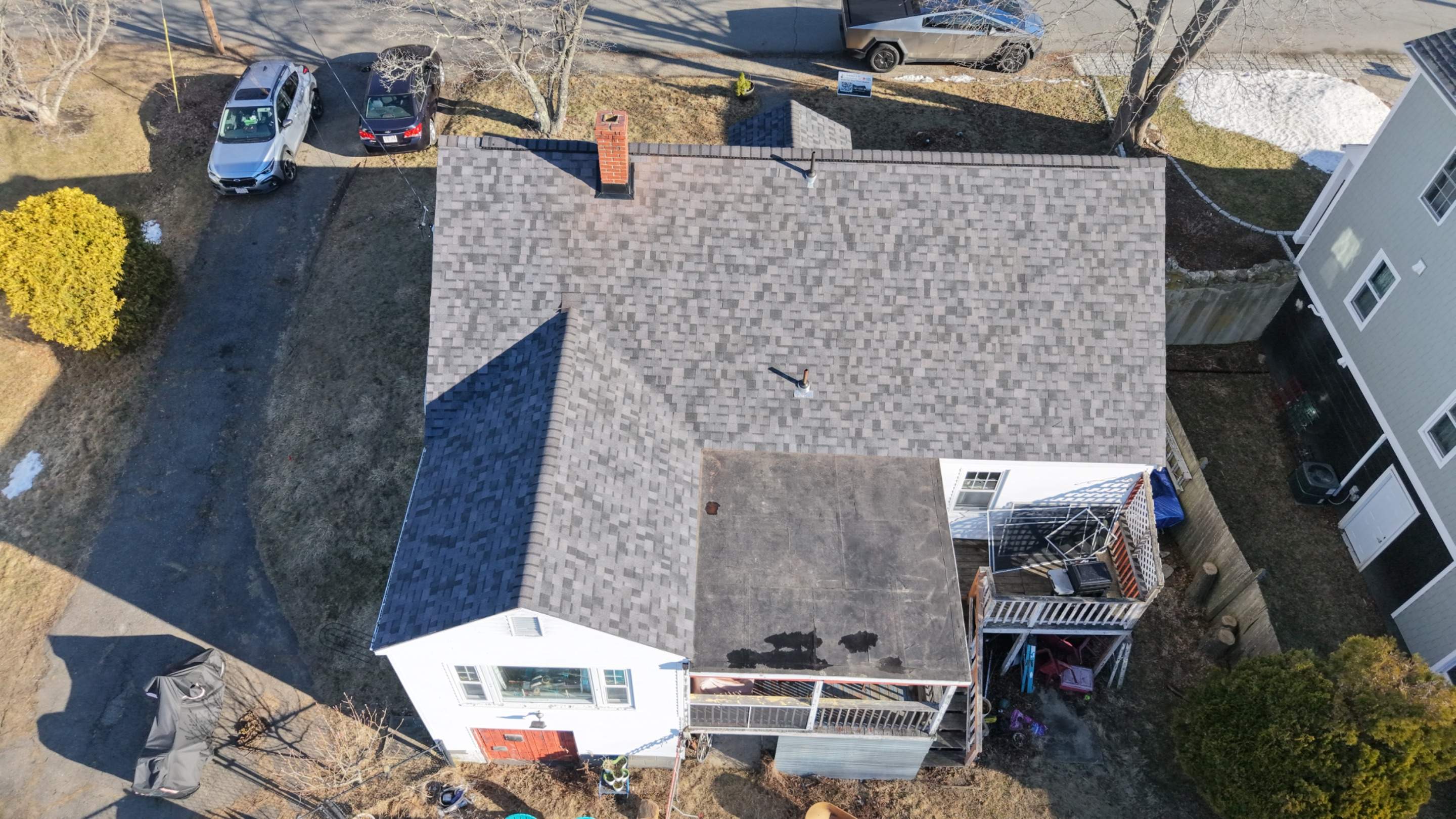 Skylight Removal & Full Roof Replacement in Salisbury, MA – Owens Corning Duration Designer, Midnight Plum by JOHNNYS PRO