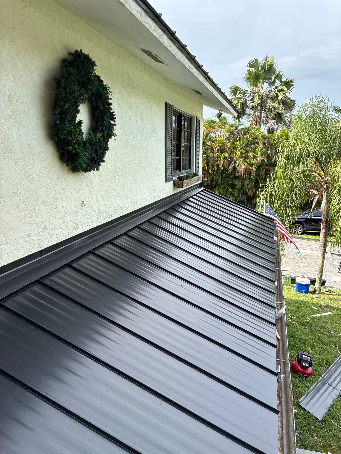 24ga 1" Nail-Strip Matte Black by Total Roofing System The Metal Roof Experts