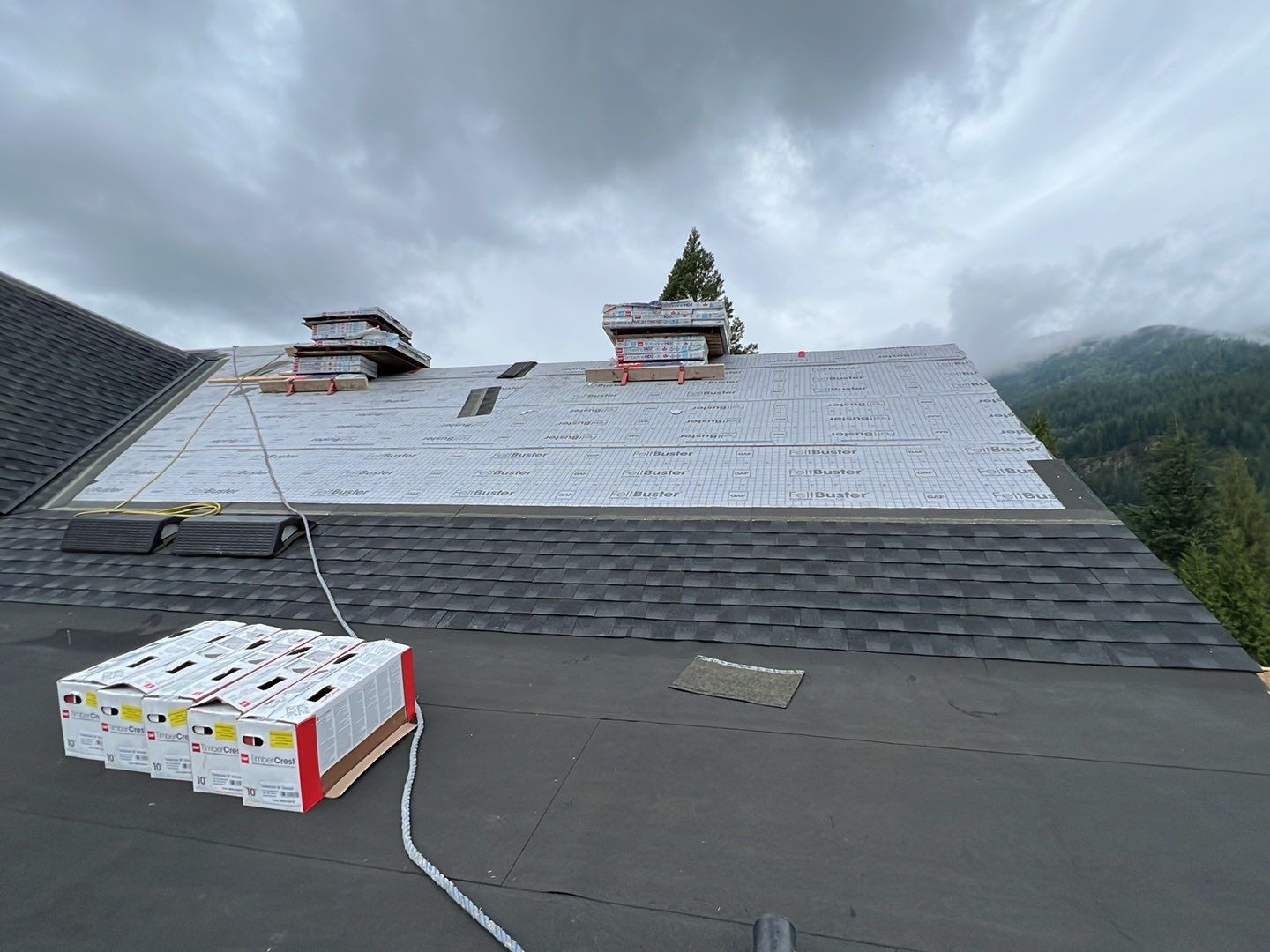 Residential Roofing Installation using GAF Charcoal HDZ by Top Notch Roofing Inc