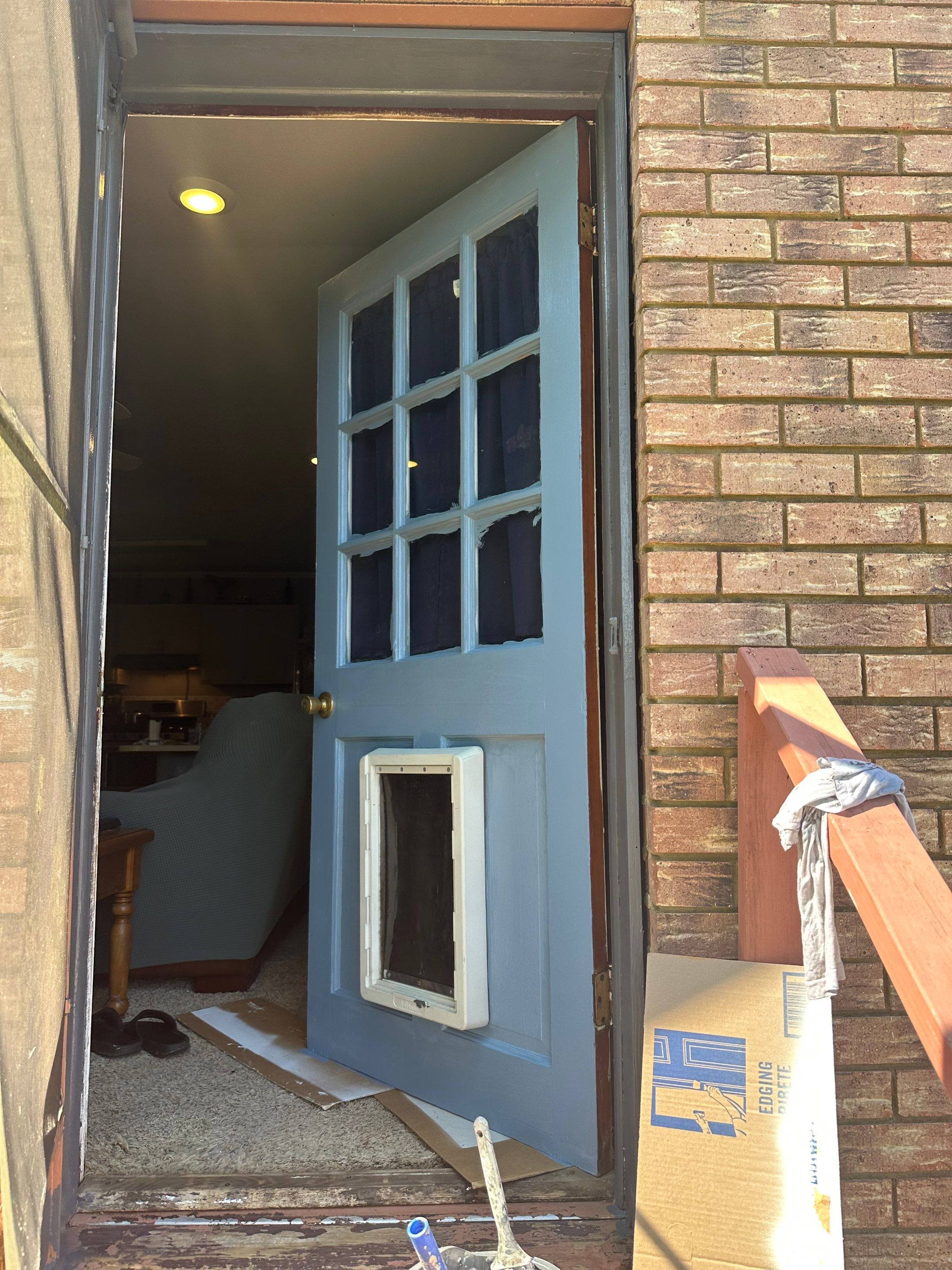 Exterior Painting in Arp, TX | Doors & Door Steps in Dark Gray by Quality Coats Painting