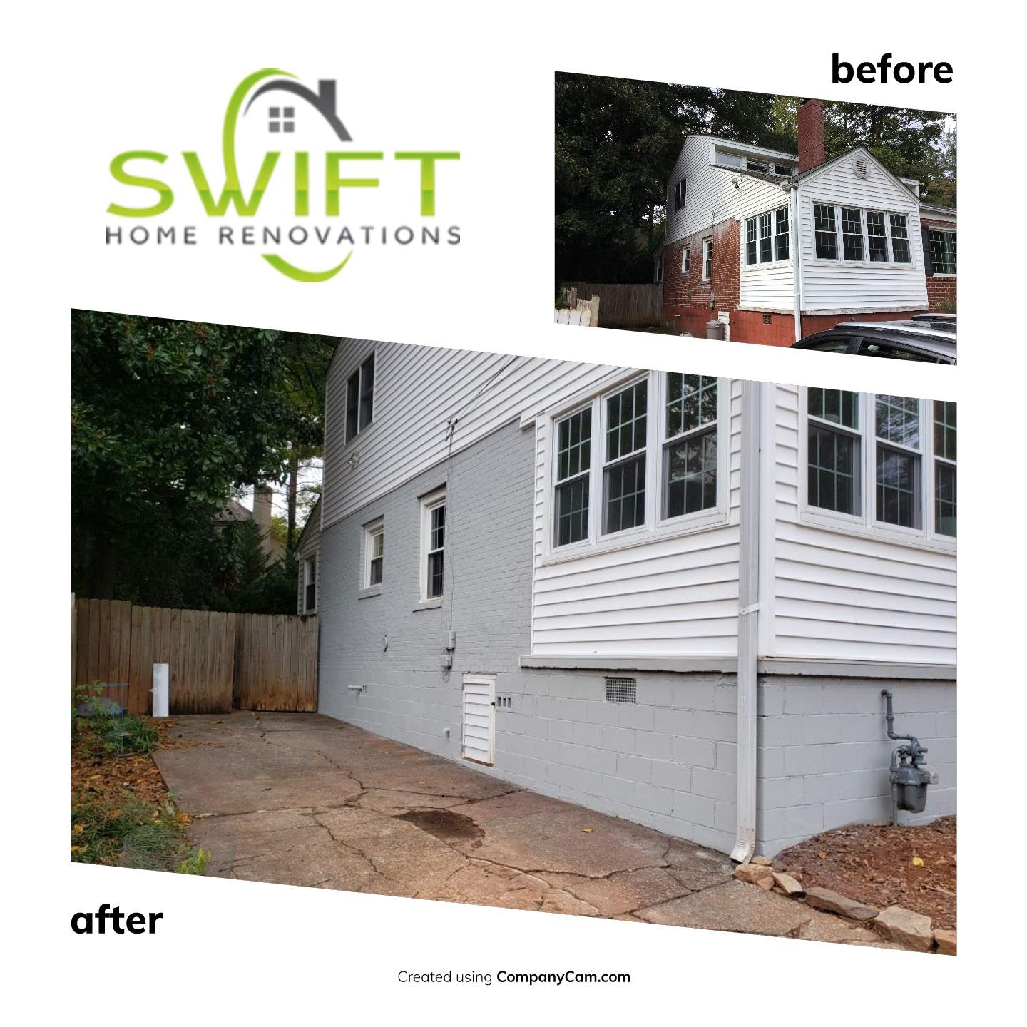 Gray Brick Painting and Exterior Refresh for Decatur Residence by Swift Home Renovations 