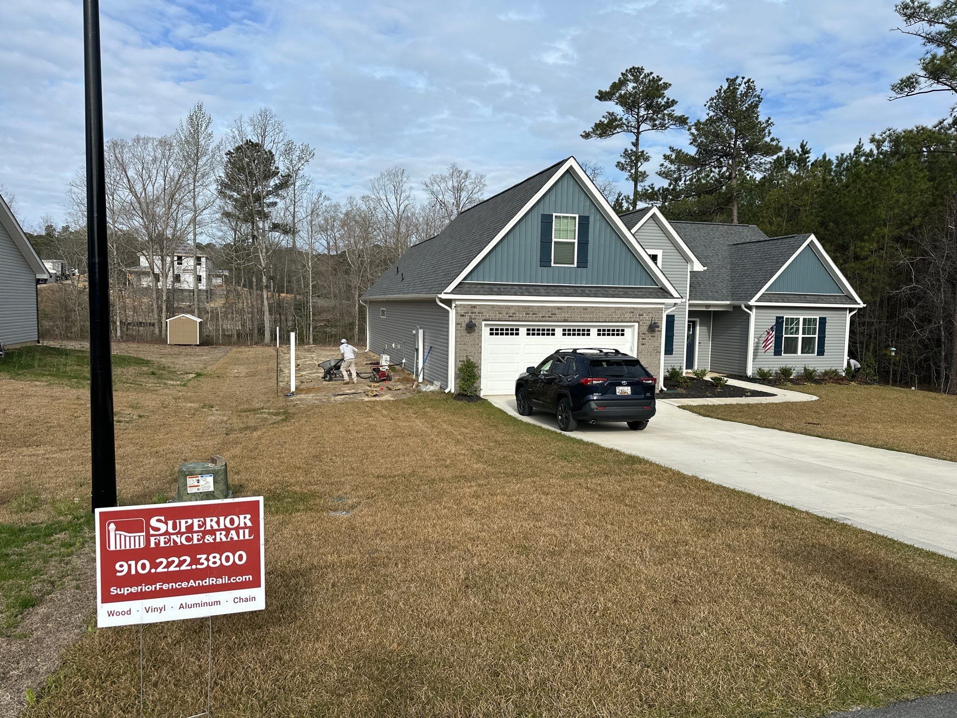White Vinyl Privacy Fence Installation in Cameron, NC by Superior Fence and Rail