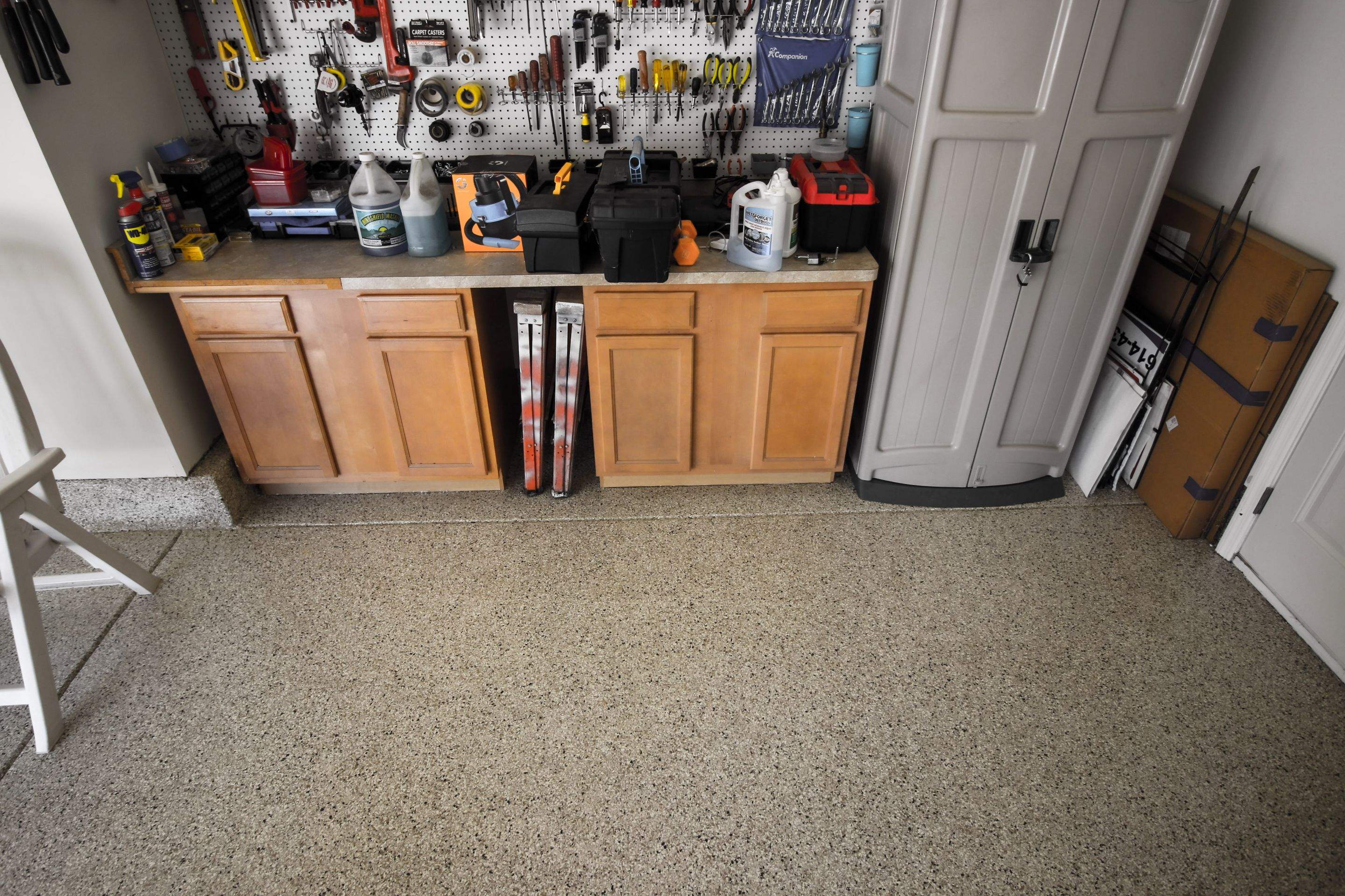 Garage Floor using Driftwood by Your1DayFloor.com