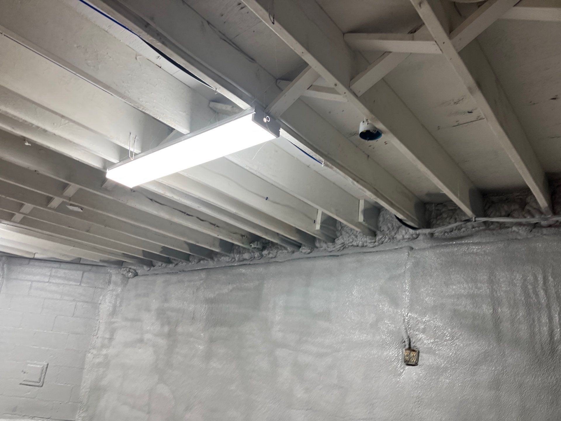 Basement Exterior Walls using Closed Cell Spray Foam by NYS Foam & Energy