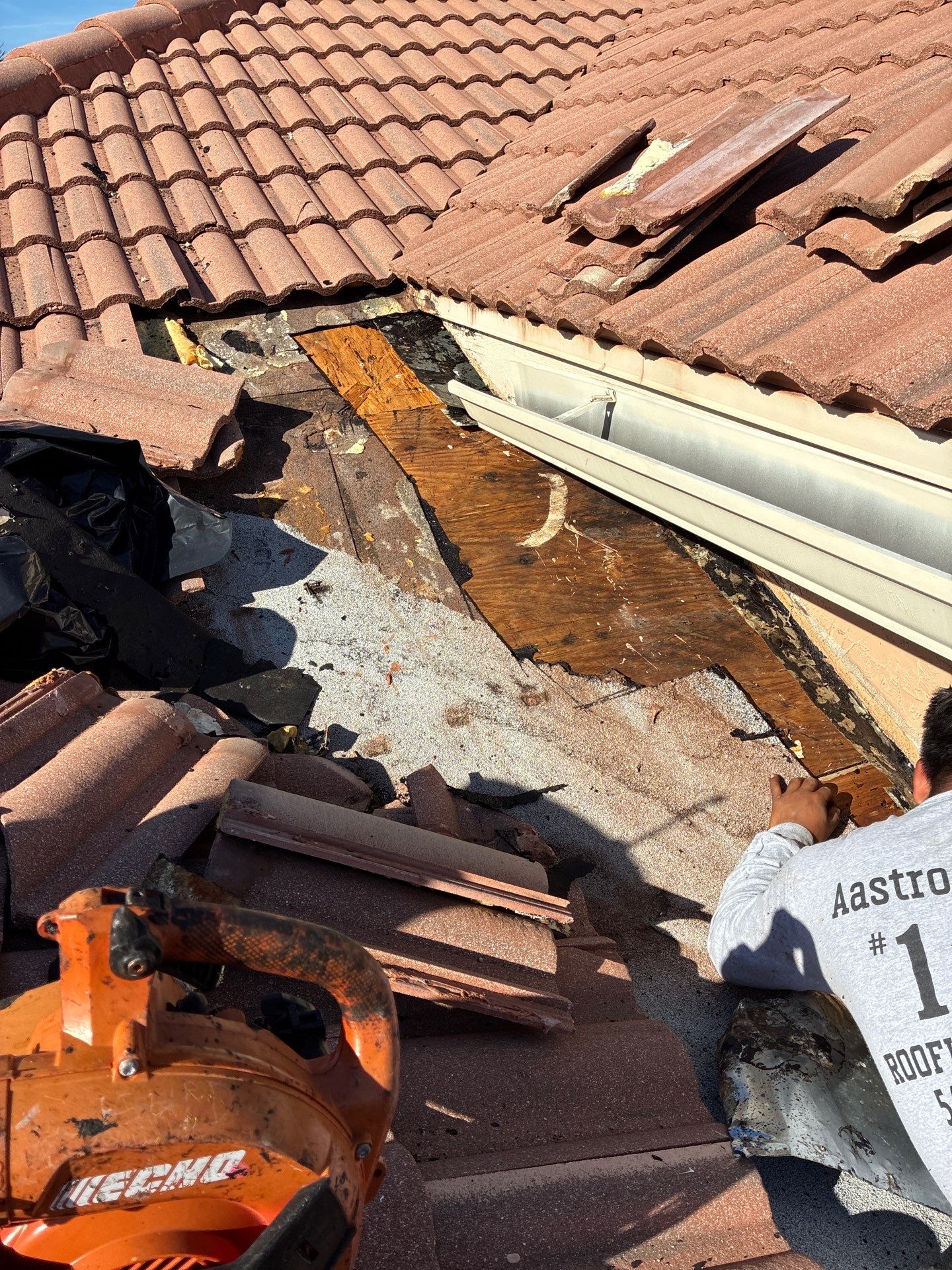 Tile Roof Leak Repair and Decking Replacement in Boynton Beach by Aastro Roofing