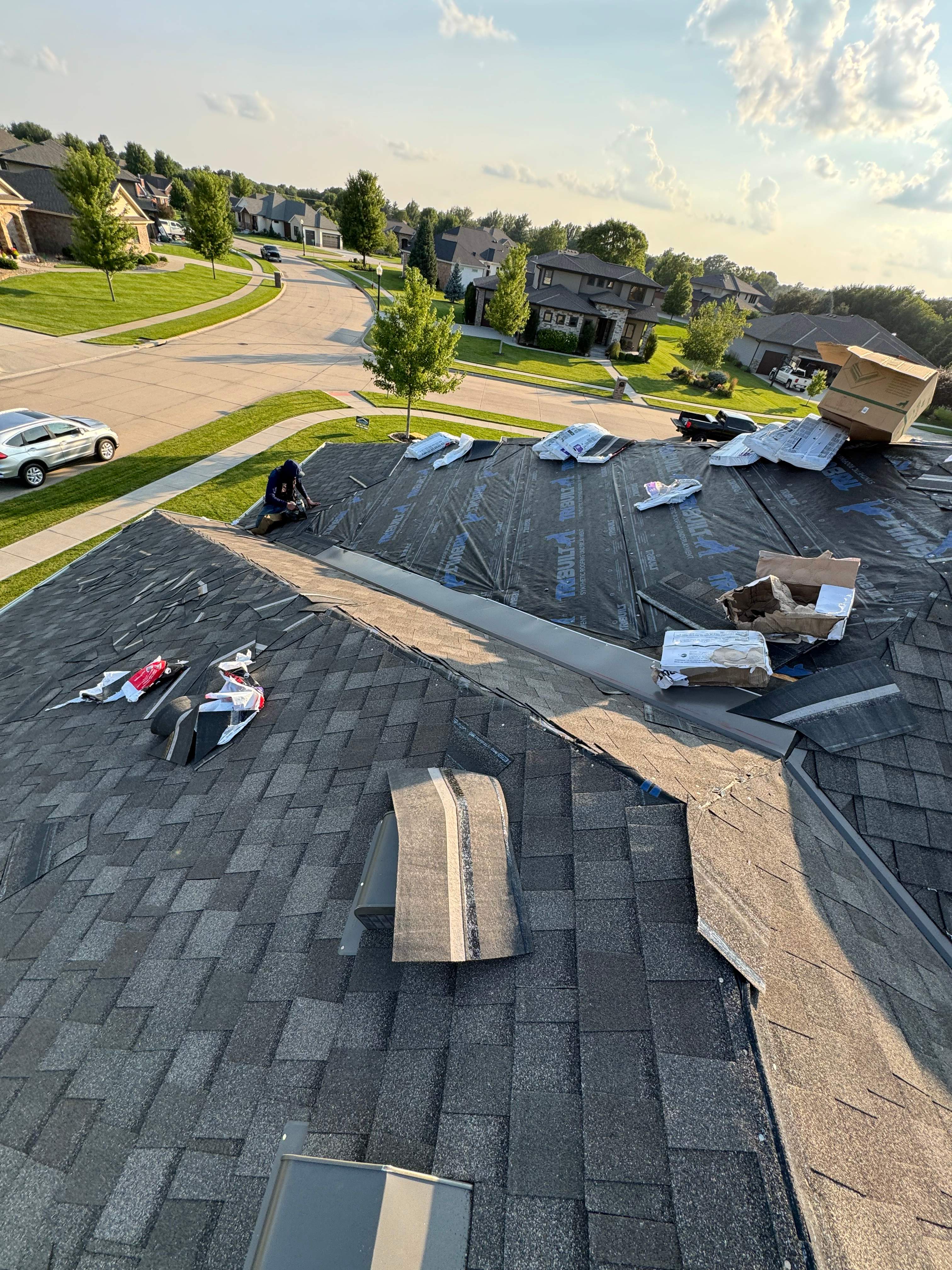 Residential Roofing Installation using TAMKO TITAN WEATHERED WOOD by Lightning Exteriors