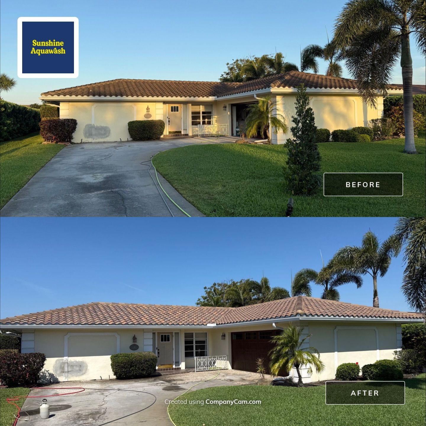 Concrete Tile Roof Cleaning in Village Green – Bradenton, FL | No Walking on Tiles! by Sunshine AquaWash