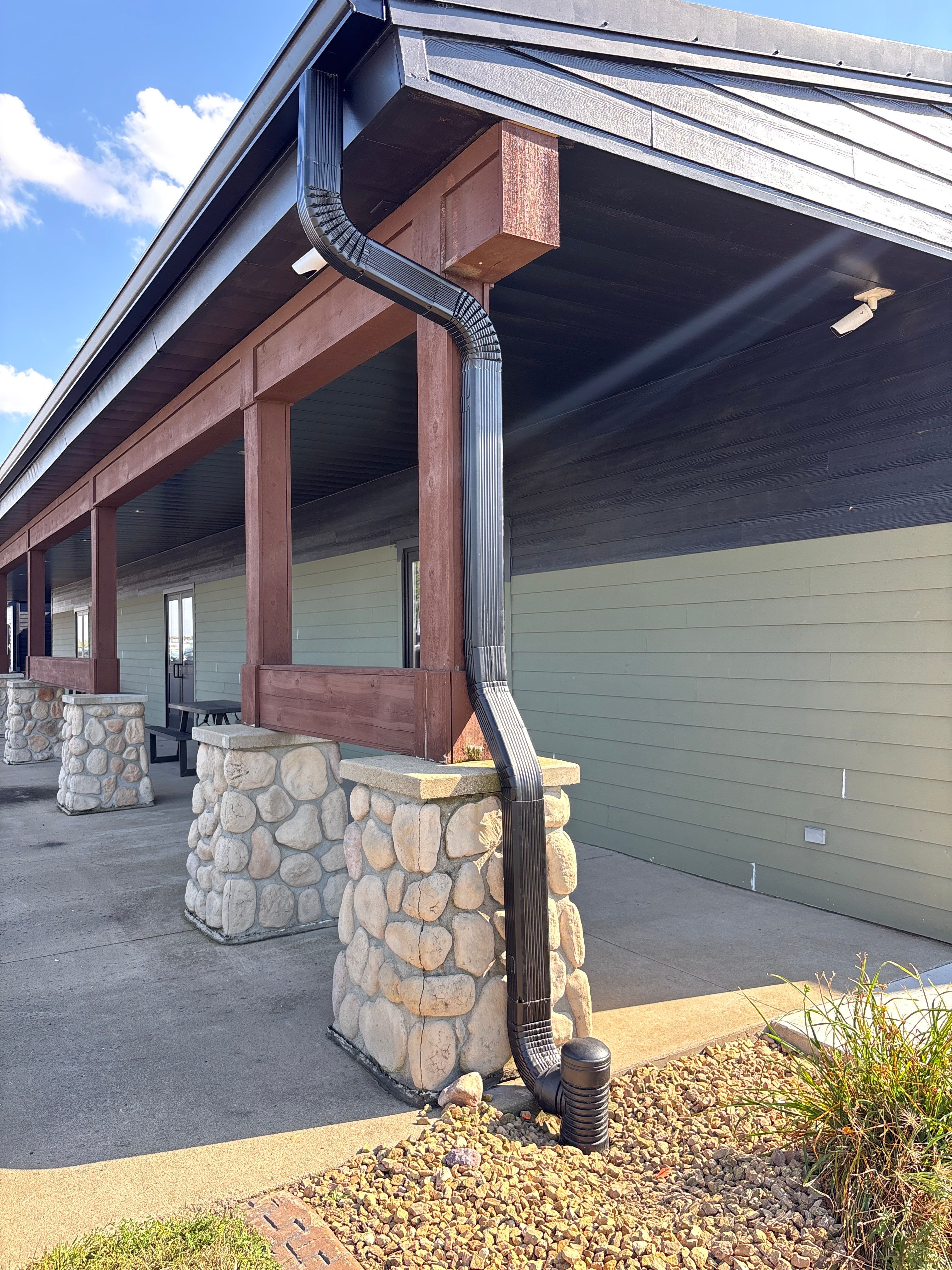 6-Inch Black Commercial Seamless Gutters with Snow Rails– Sleepy Eye, MN by Next Level Seamless Gutters / Exteriors Inc.