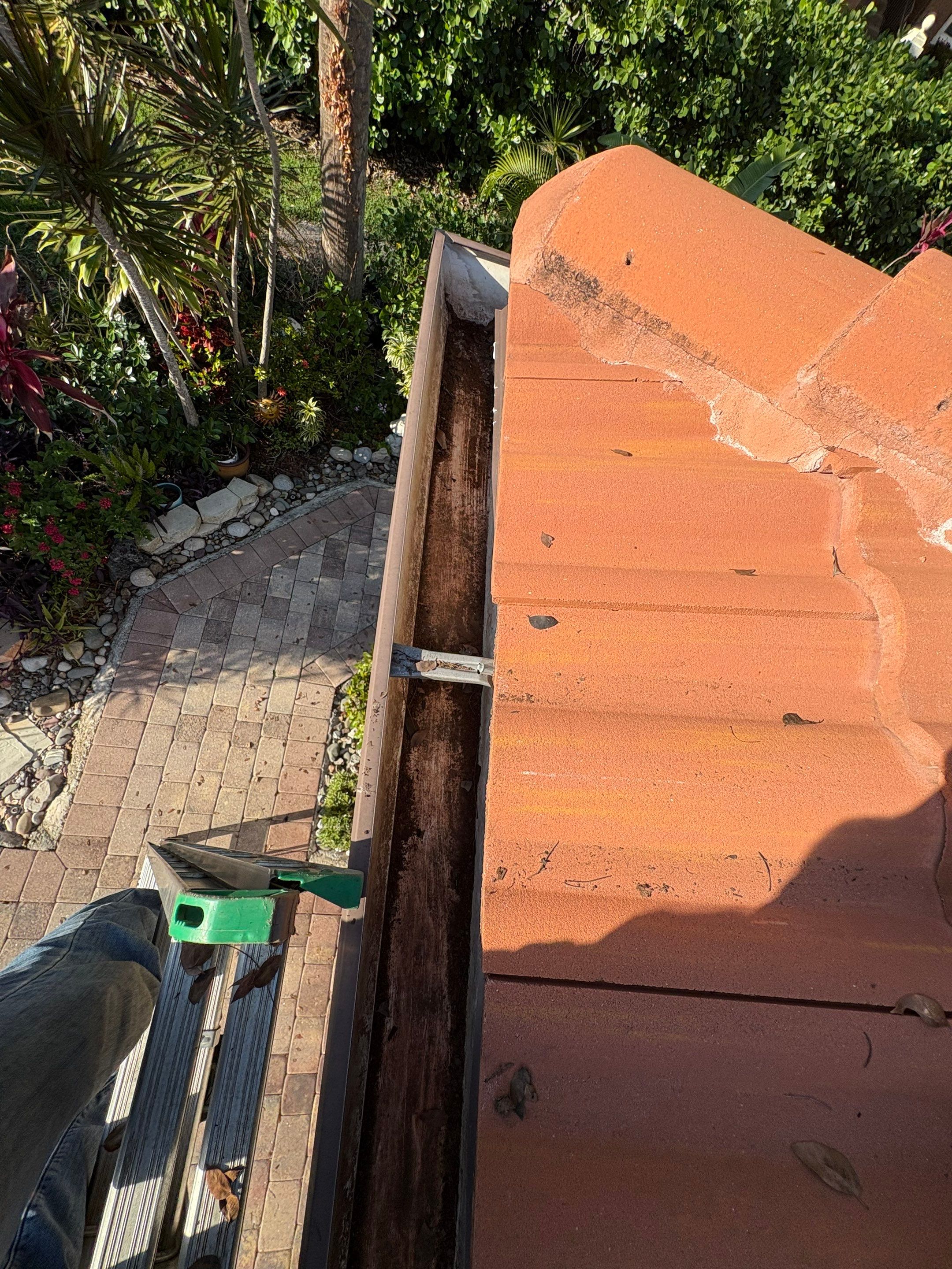 HOA gutter cleaning after photo.